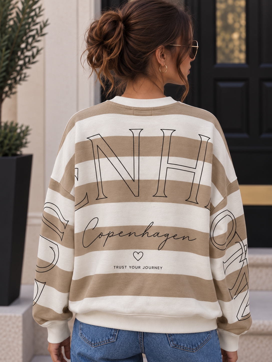 Sweatshirt Copenhagen Blockstreifen I NO. SW0072 I lässiger Oversize-Look I Made in Italy 34-42/44