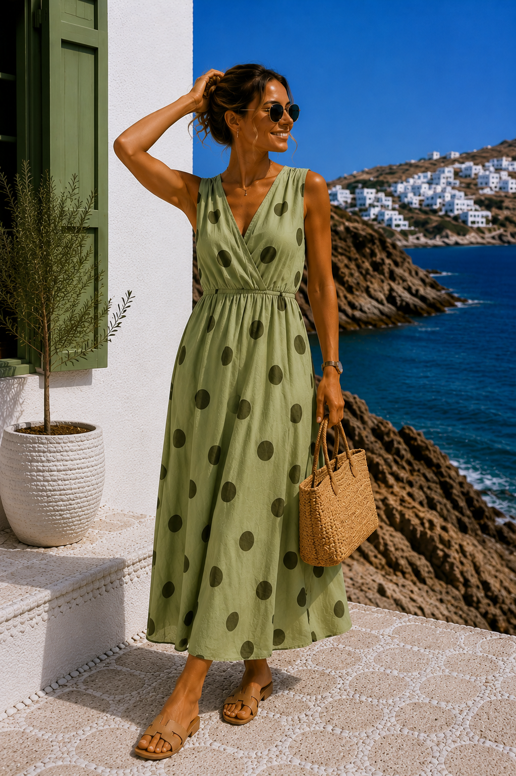 Maxi-Kleid Belladonna Polka Dots Made in Italy 34-42