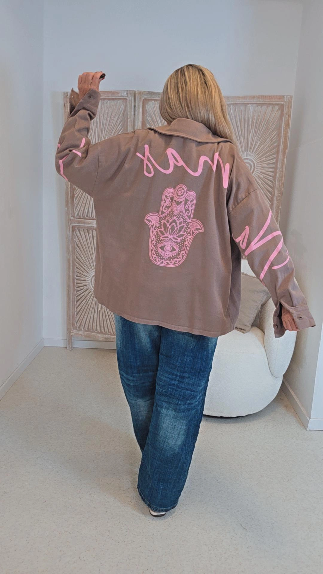 JEANSJACKE ASTANA mit Rückenaufdruck 34-42/44 Made in Italy
