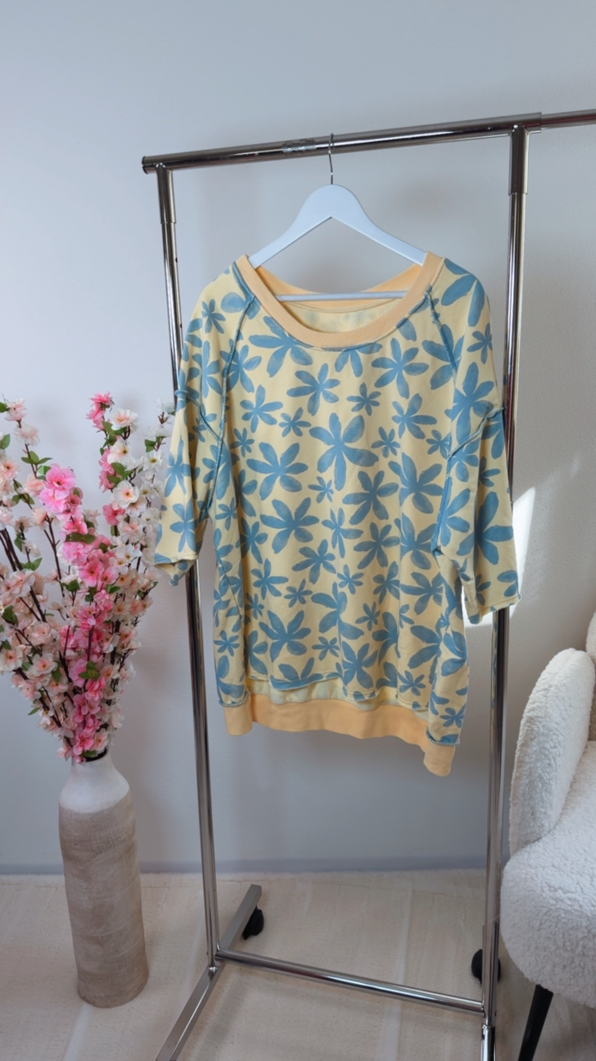 🌸 Oversize-Sweater „Bloomy Breeze“ Made in Italy versch. Farben Gr. 34-44/46