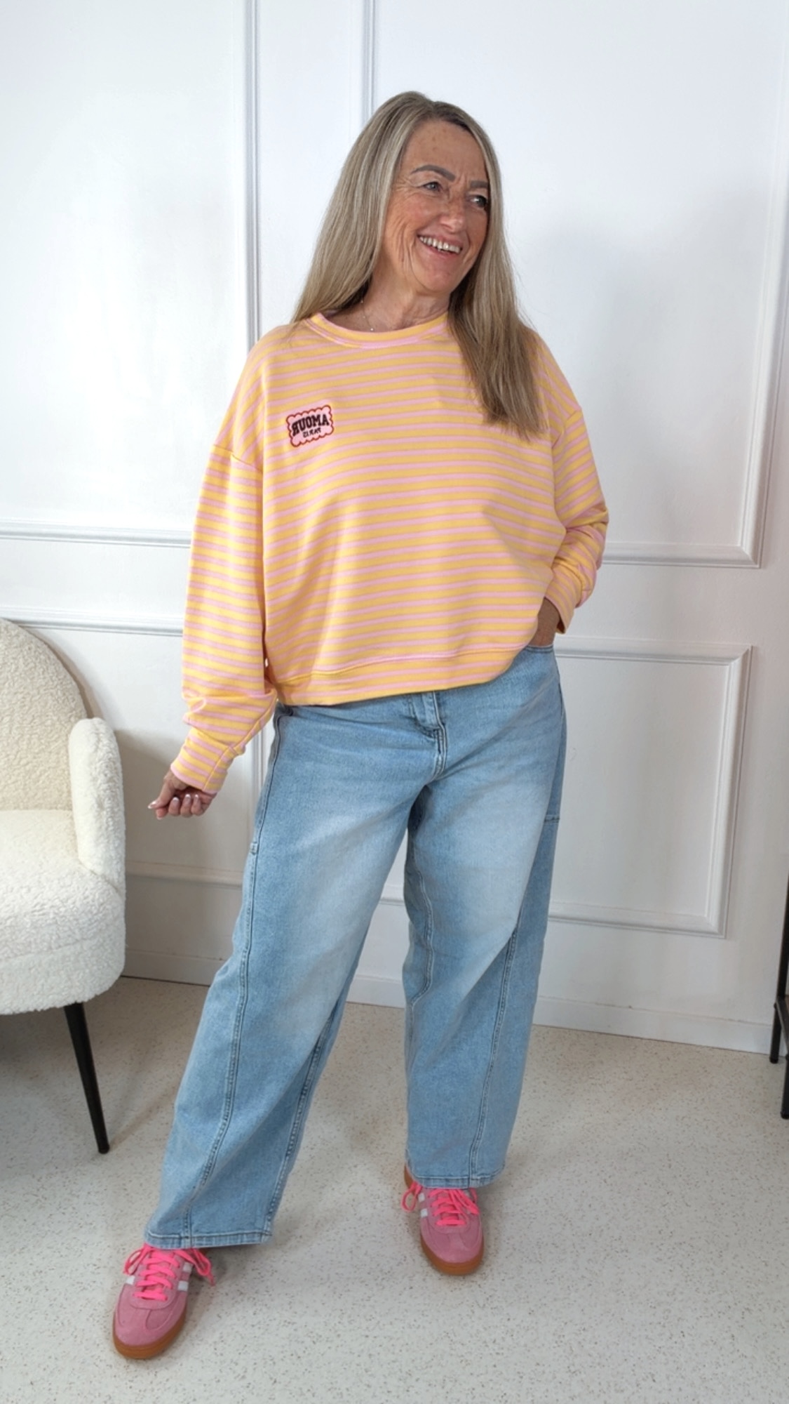 BASIC SWEATER CHRISTIN Stripes Amour Paris 36 - 42 Made in Italy Shirt