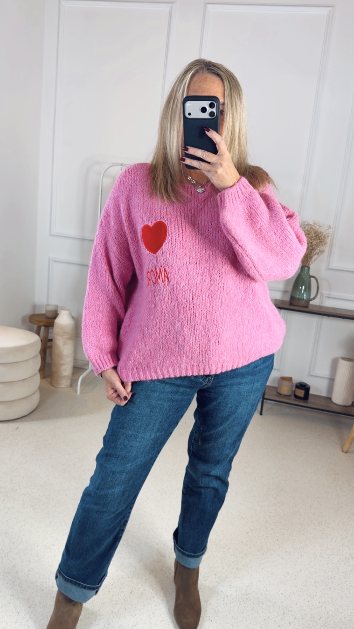 BASIC KNIT SWEATER MARIANNE HERZ Made in Italy 34- 44 PULLOVER STRICKPULLOVER