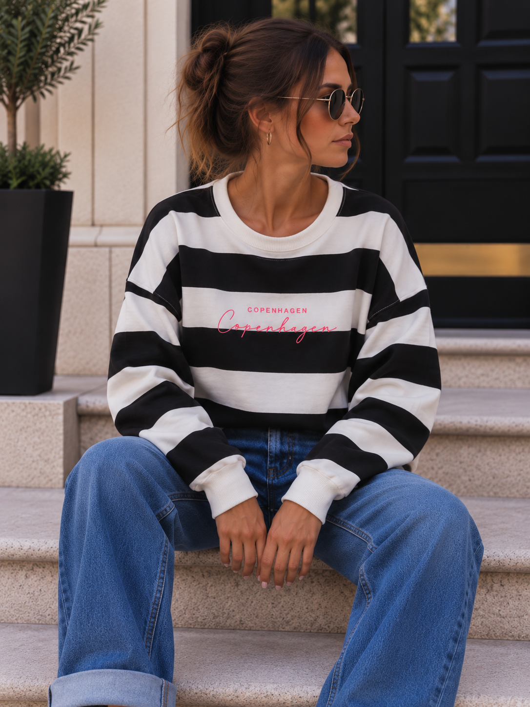 Sweatshirt Copenhagen Blockstreifen I NO. SW0072 I lässiger Oversize-Look I Made in Italy 34-42/44