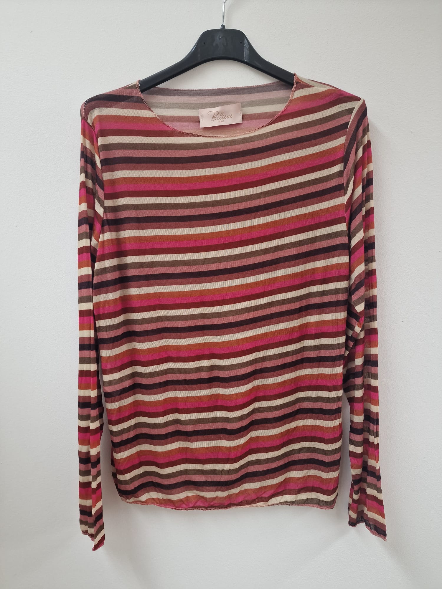 Cashmere-Shirt im Streifenlook – Made in Italy CS0087 bis ca. Gr. 42
