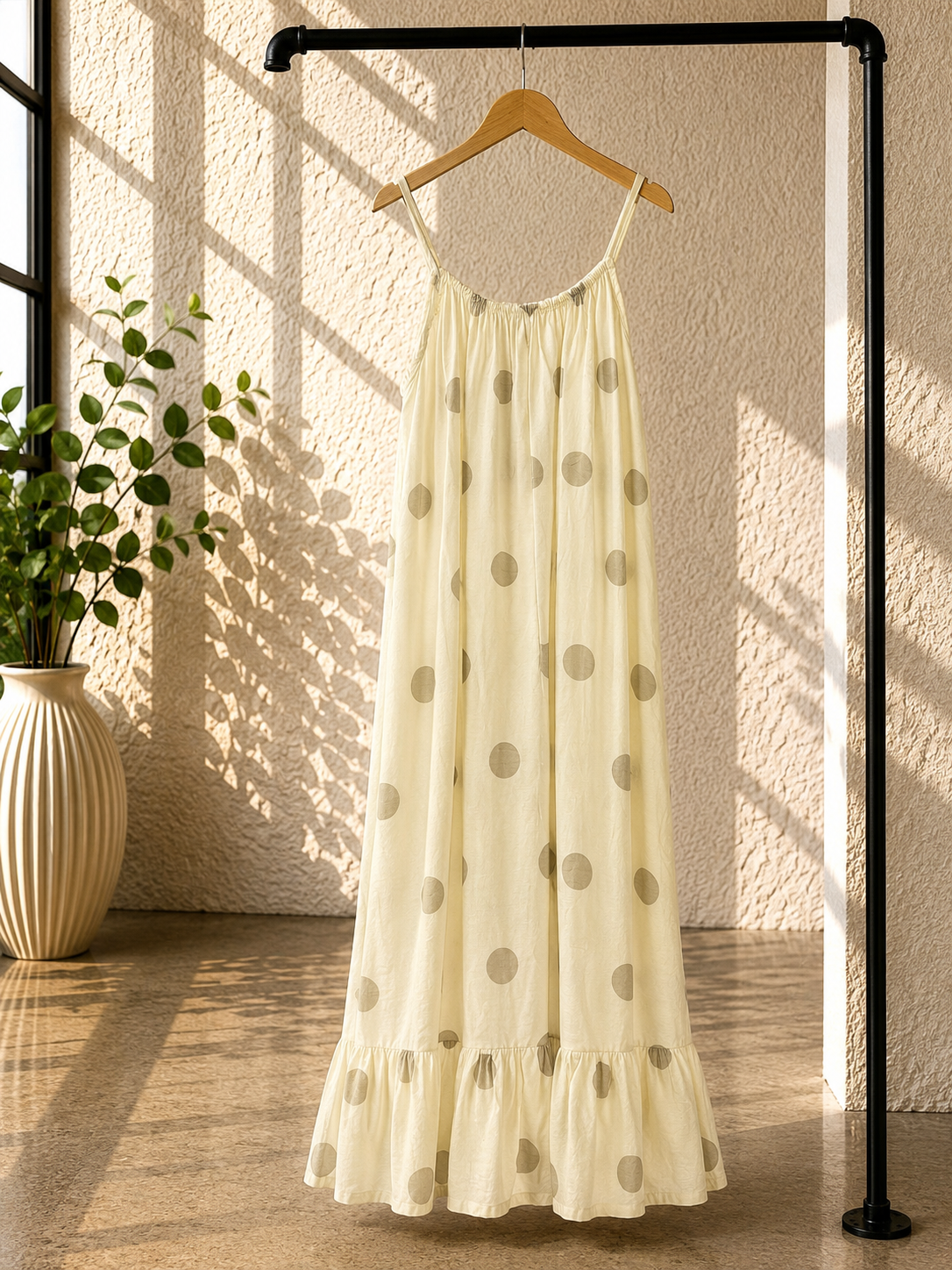 Dots Kleid Isla Spaghettiträger Made in Italy 34-42