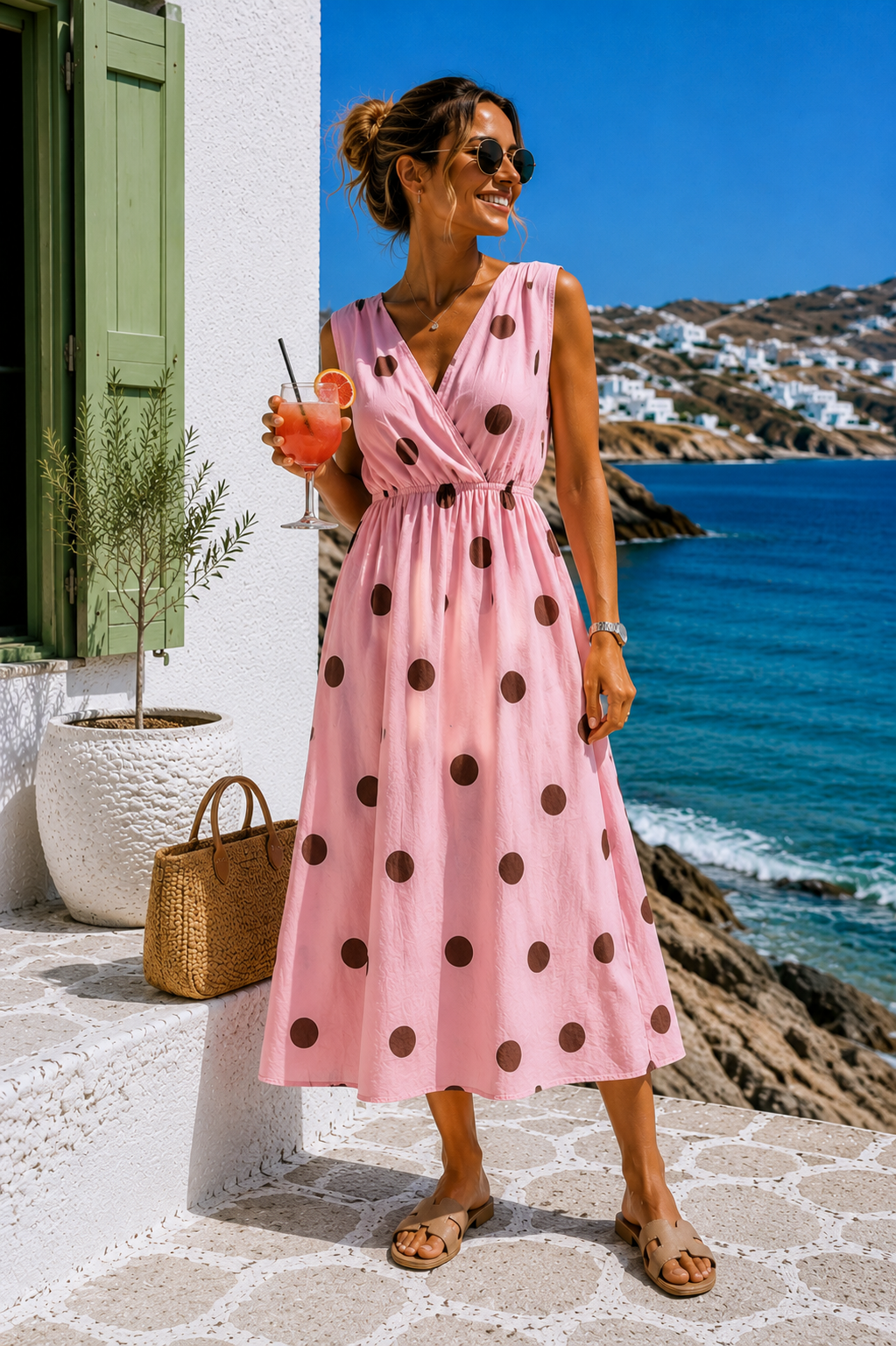 Maxi-Kleid Belladonna Polka Dots Made in Italy 34-42