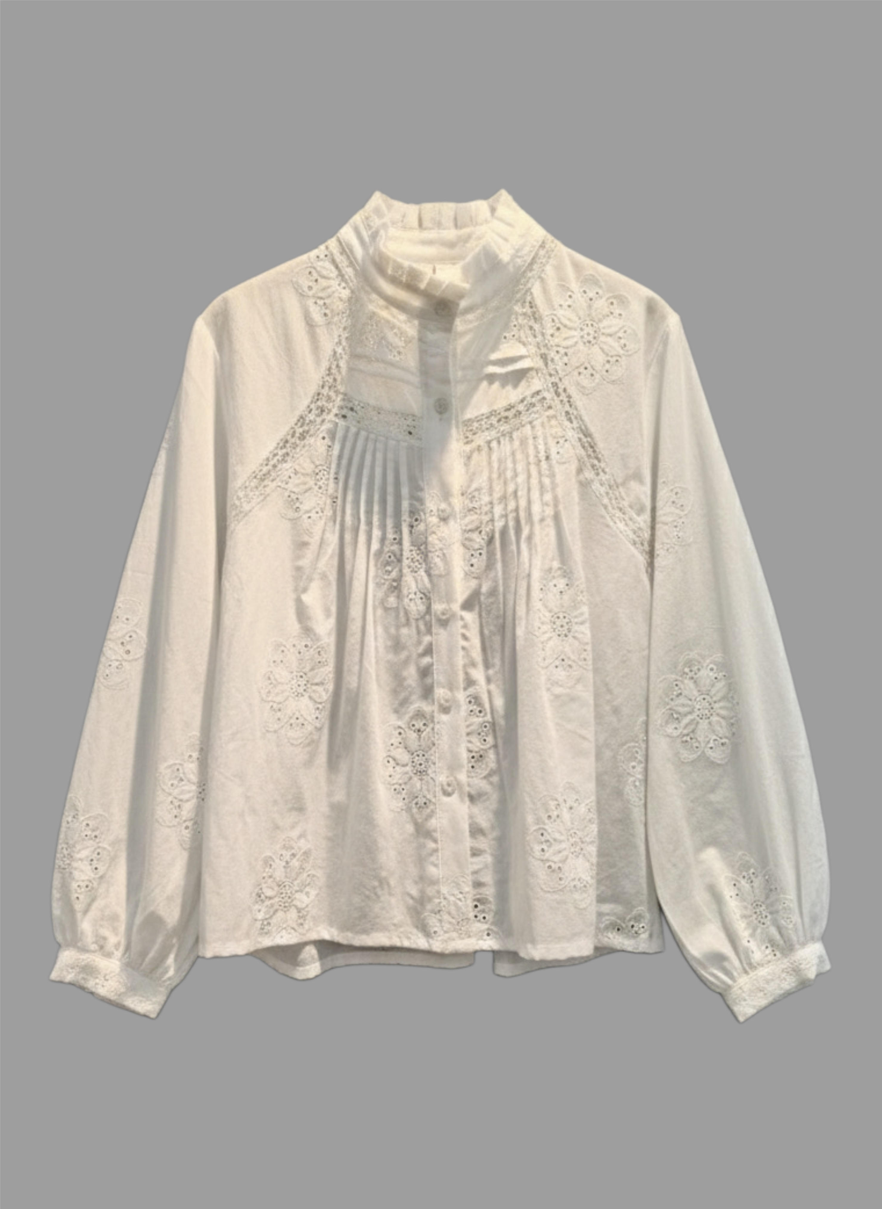 Spitzenbluse „Pure Romance“ Baumwolle 2 Größen Bluse Lochstickerei