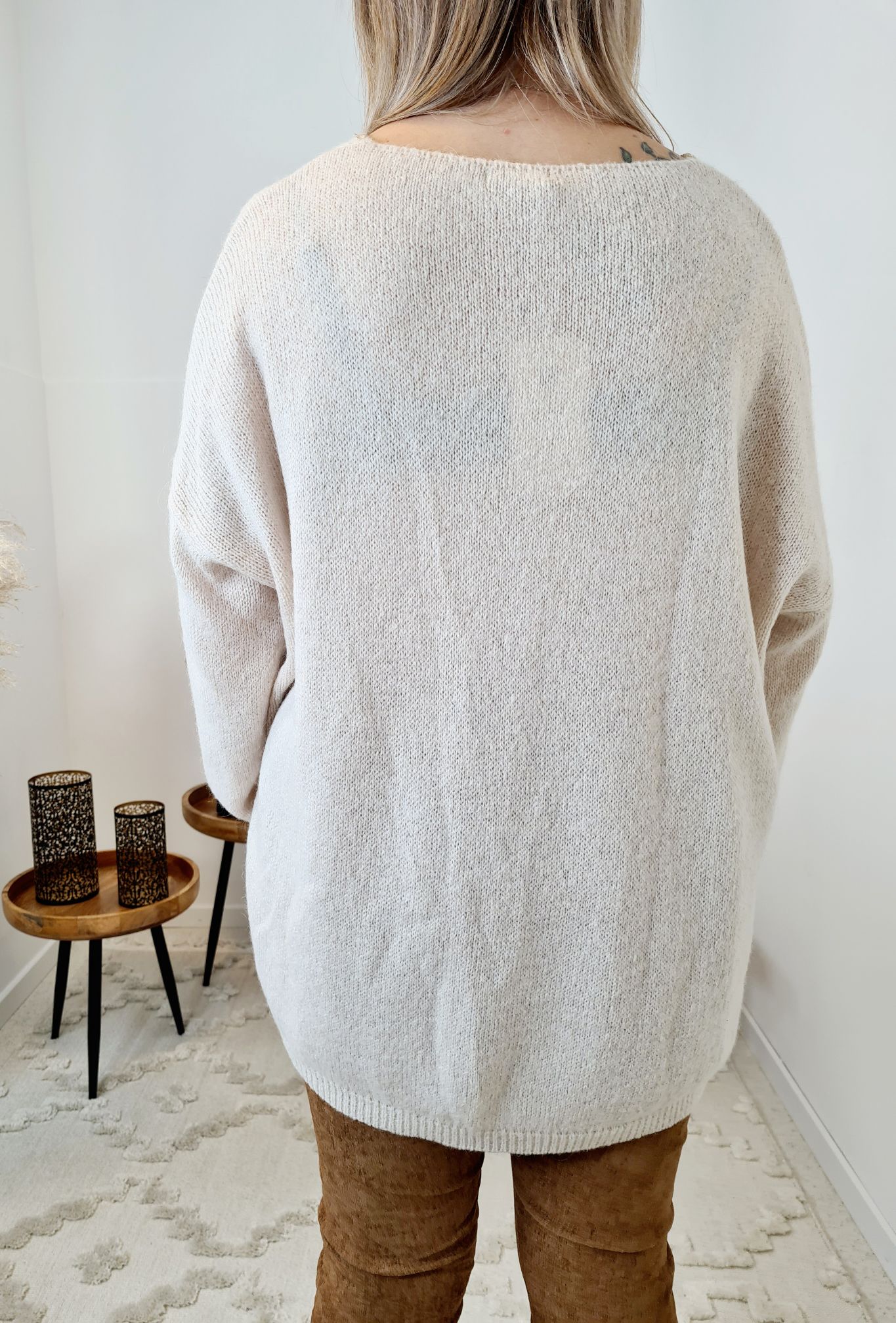LIGHT KNIT SWEATER RENO CREME Strickpullover Pullover Langarm Longsleeve 34-42 Oversize Made in Italy LIGHT KNIT SWEATER RENO CREME Strickpullover Pullover Langarm Longsleeve 34-42 Oversize Made in Italy
