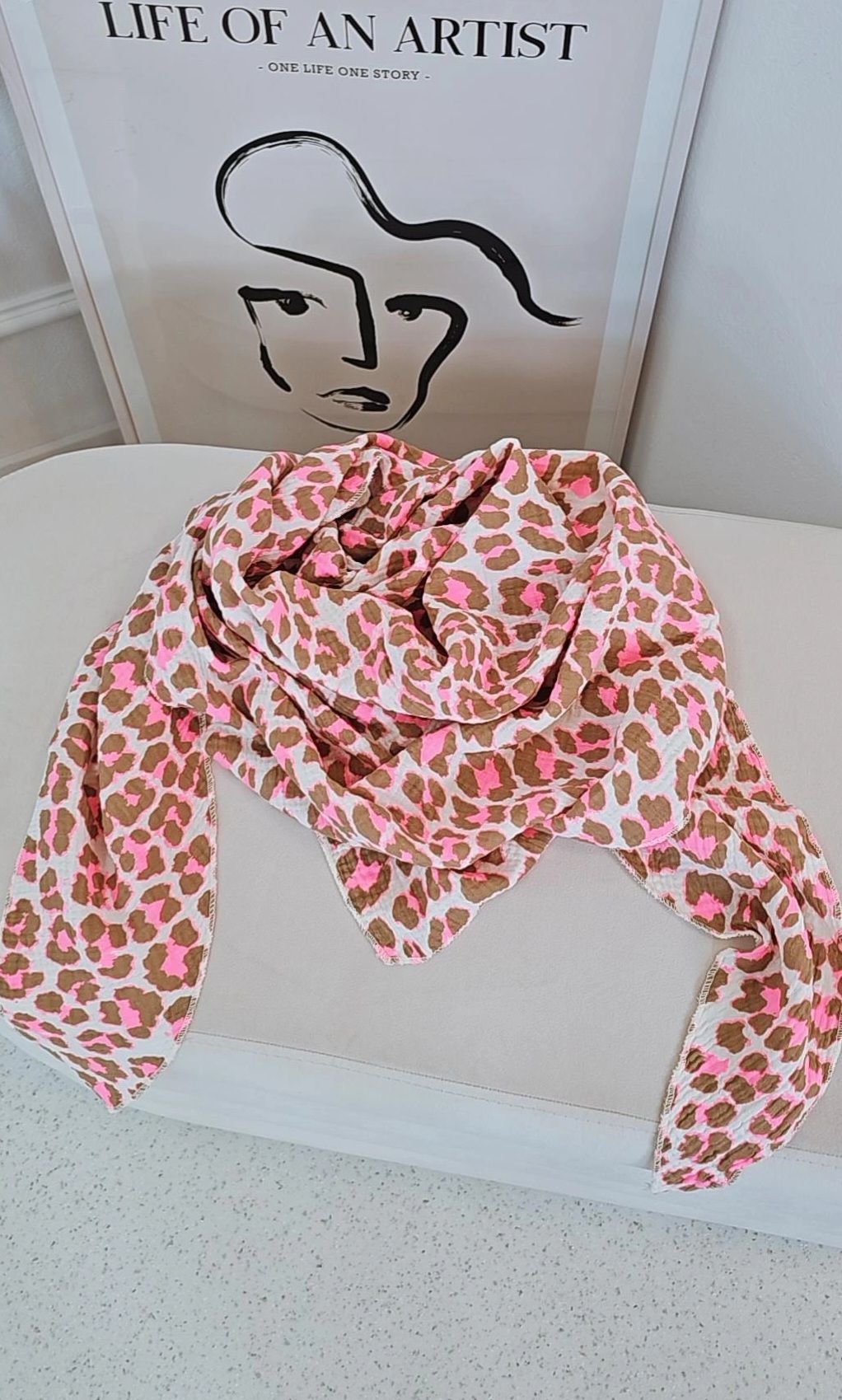 MUSSELIN SCHAL SCARF AMELIE LEO Made in Italy Dreiecksschal