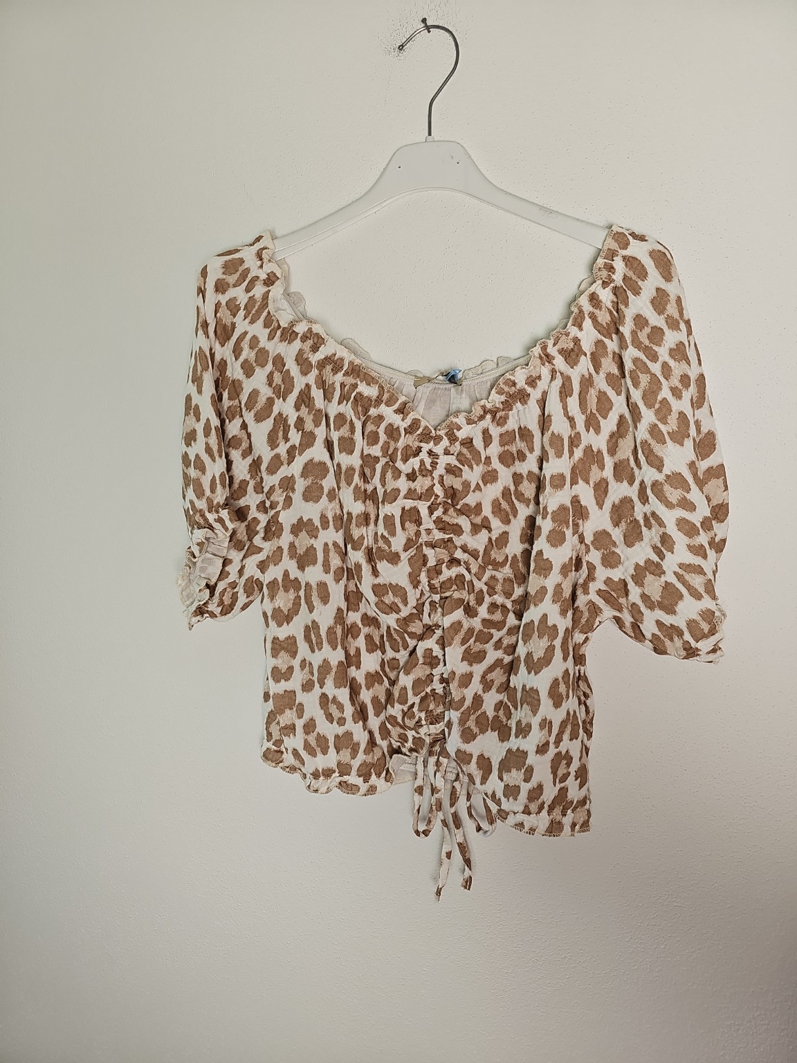 Bluse Cropped Musselin Aminas Leo Made in Italy 34-42 Sommerschnapper – vom Umtausch ausgeschlossen