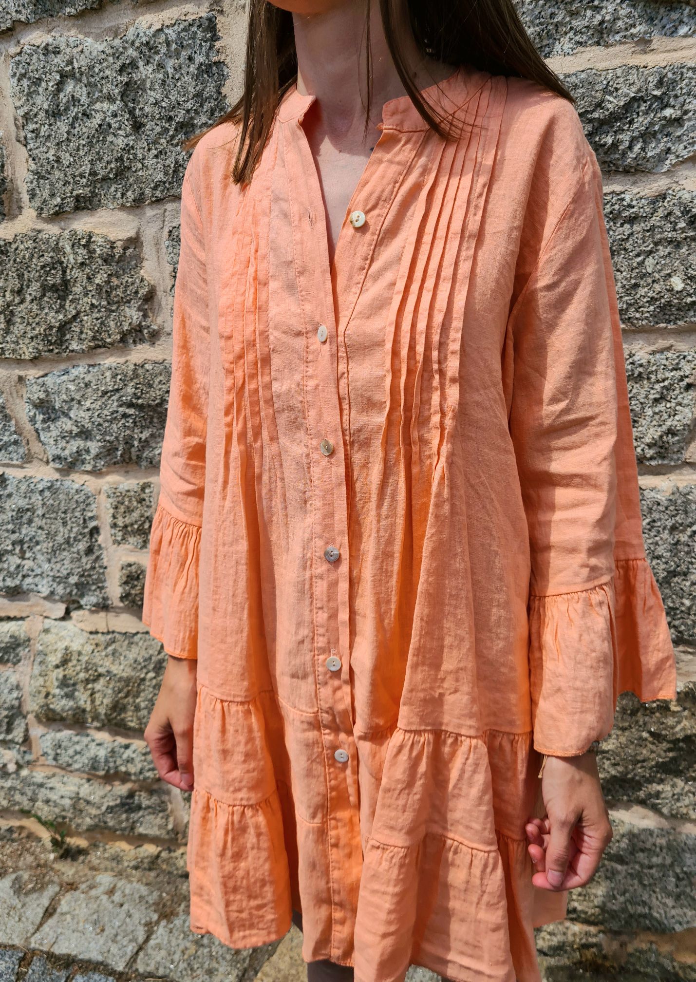 LINEN TUNIKA DRESS LIVA KORALLE 34-40 Made in Italy Leinen Kleid Leinenkleid Linendress LINEN TUNIKA DRESS LIVA KORALLE 34-40 Made in Italy Leinen Kleid Leinenkleid Linendress