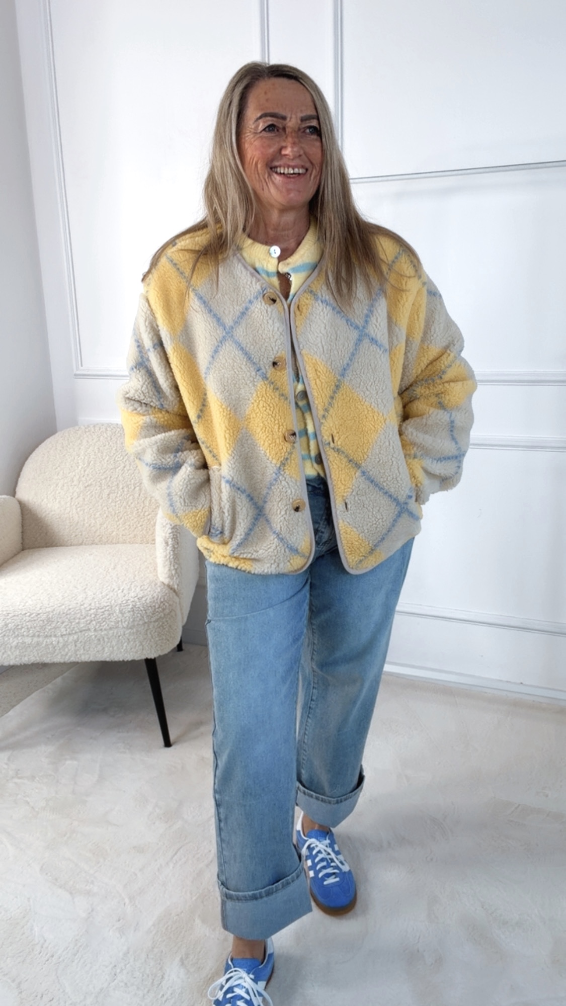 TEDDYJACKE NANNA RAUTENMUSTER 36 - 42 Made in Italy