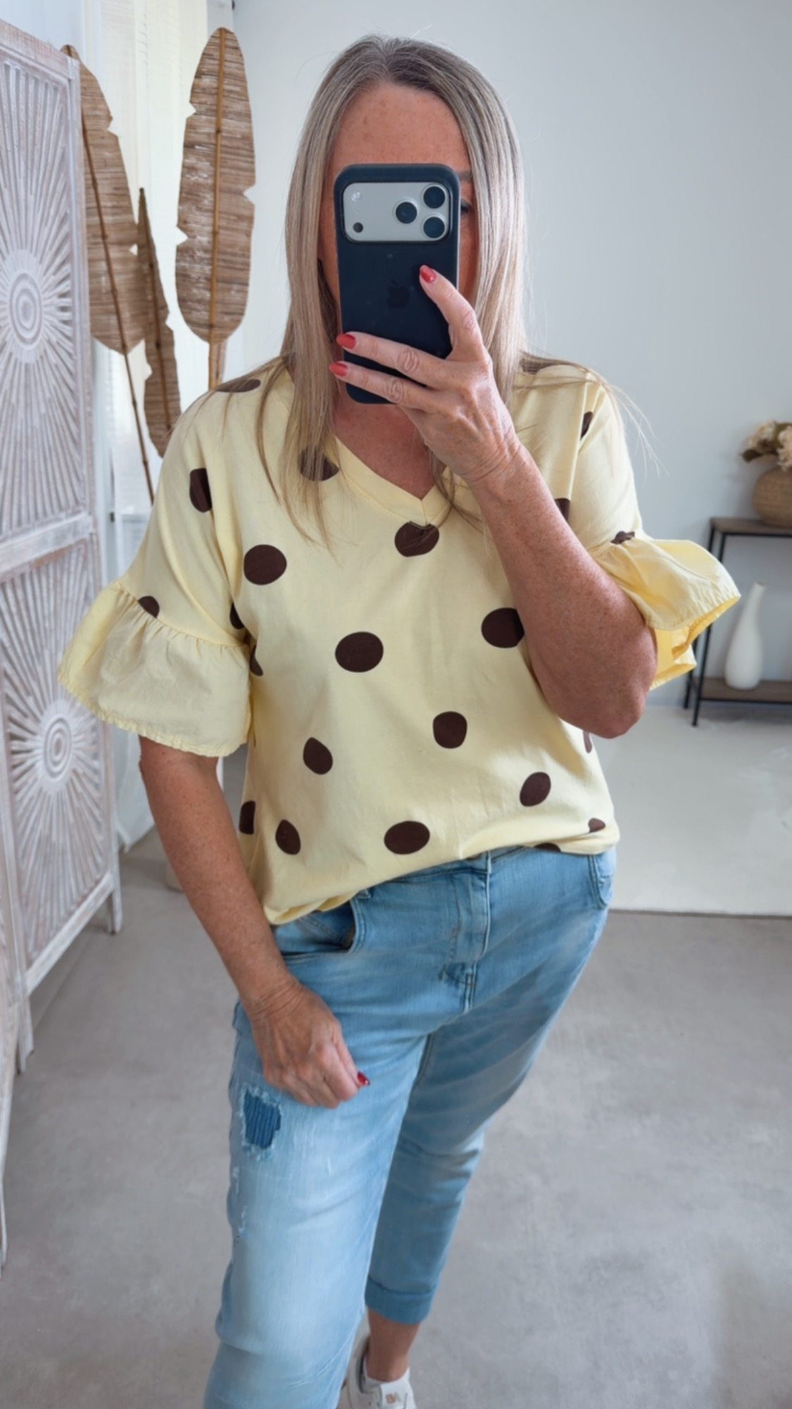 Polka Dots-Shirt „Bellagio“ – Made in Italy 🌸 Größe 34 bis 40/42