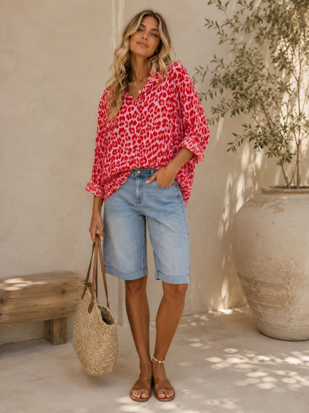 MUSSELIN BLUSE MEGAN LEO KURZ Made in Italy 34-44