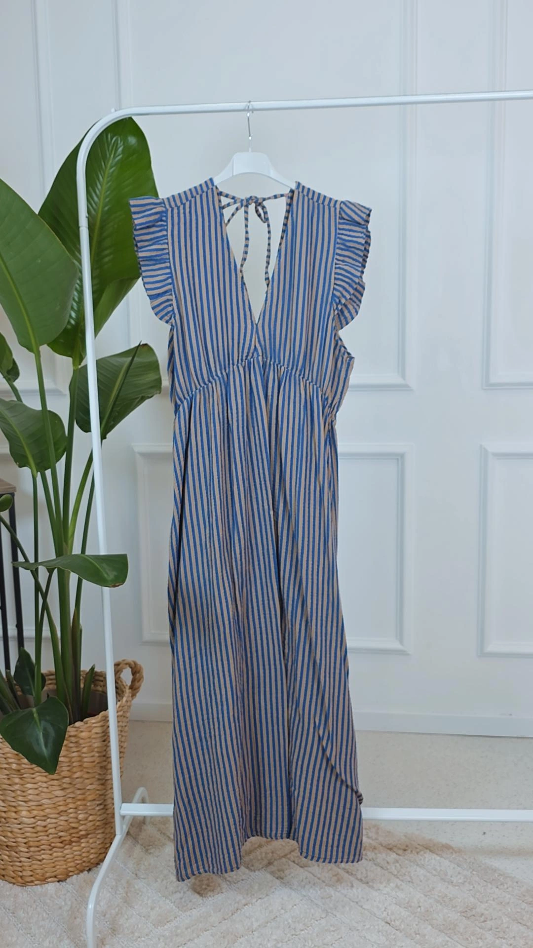 MUSSELIN KLEID ZOE STRIPES 34 - 42 Made in Italy ärmellos Rüsche 