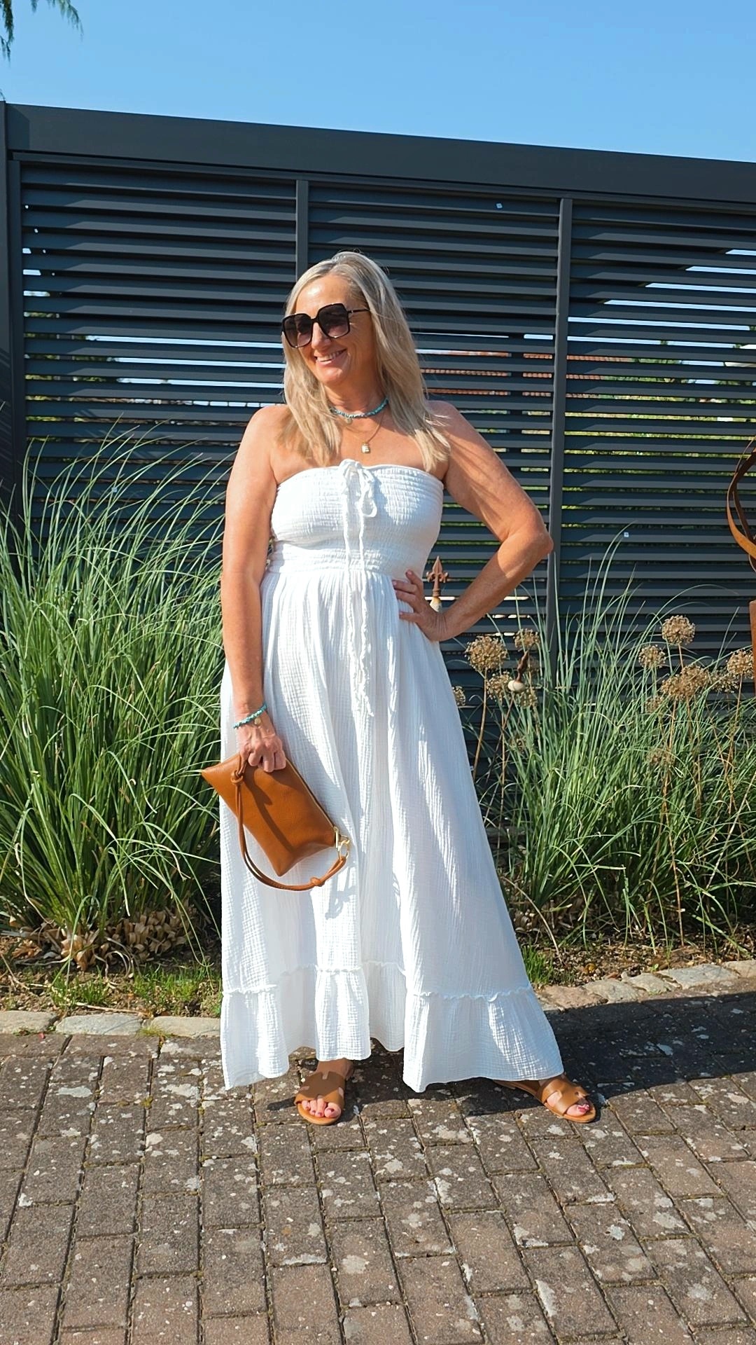 MUSSELIN KLEID LANZAROTE TRÄGERLOS Italystyle 34-40