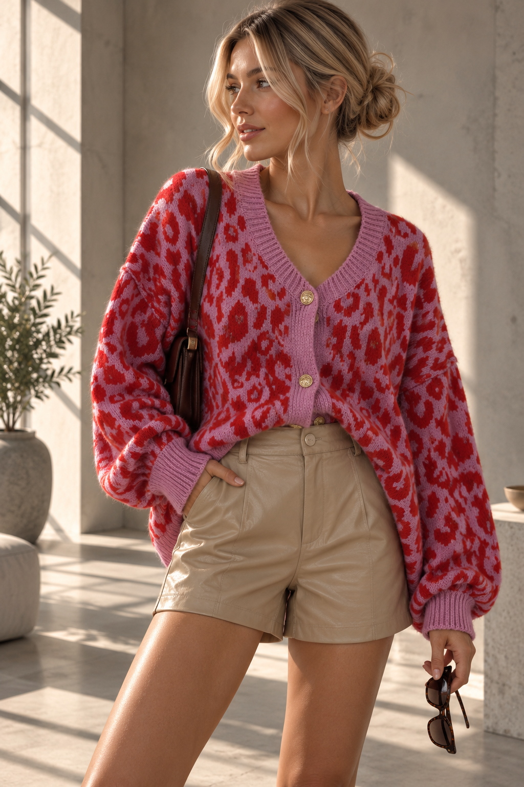 SJ0117 – Leo Strickjacke mit goldfarbenen Knöpfen I 36-46 I Made in Italy