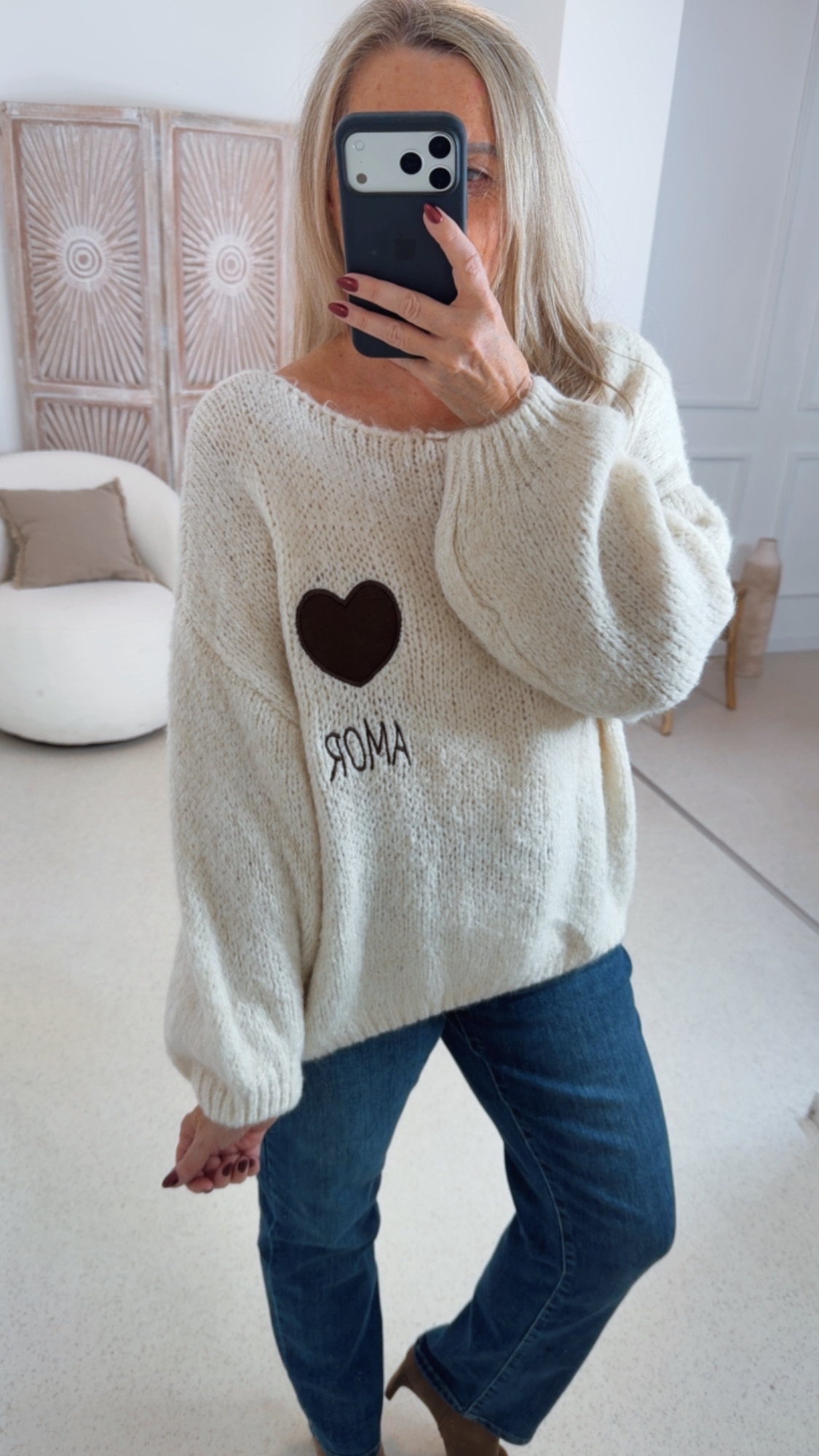 BASIC KNIT SWEATER MARIANNE HERZ Made in Italy 34- 44 PULLOVER STRICKPULLOVER