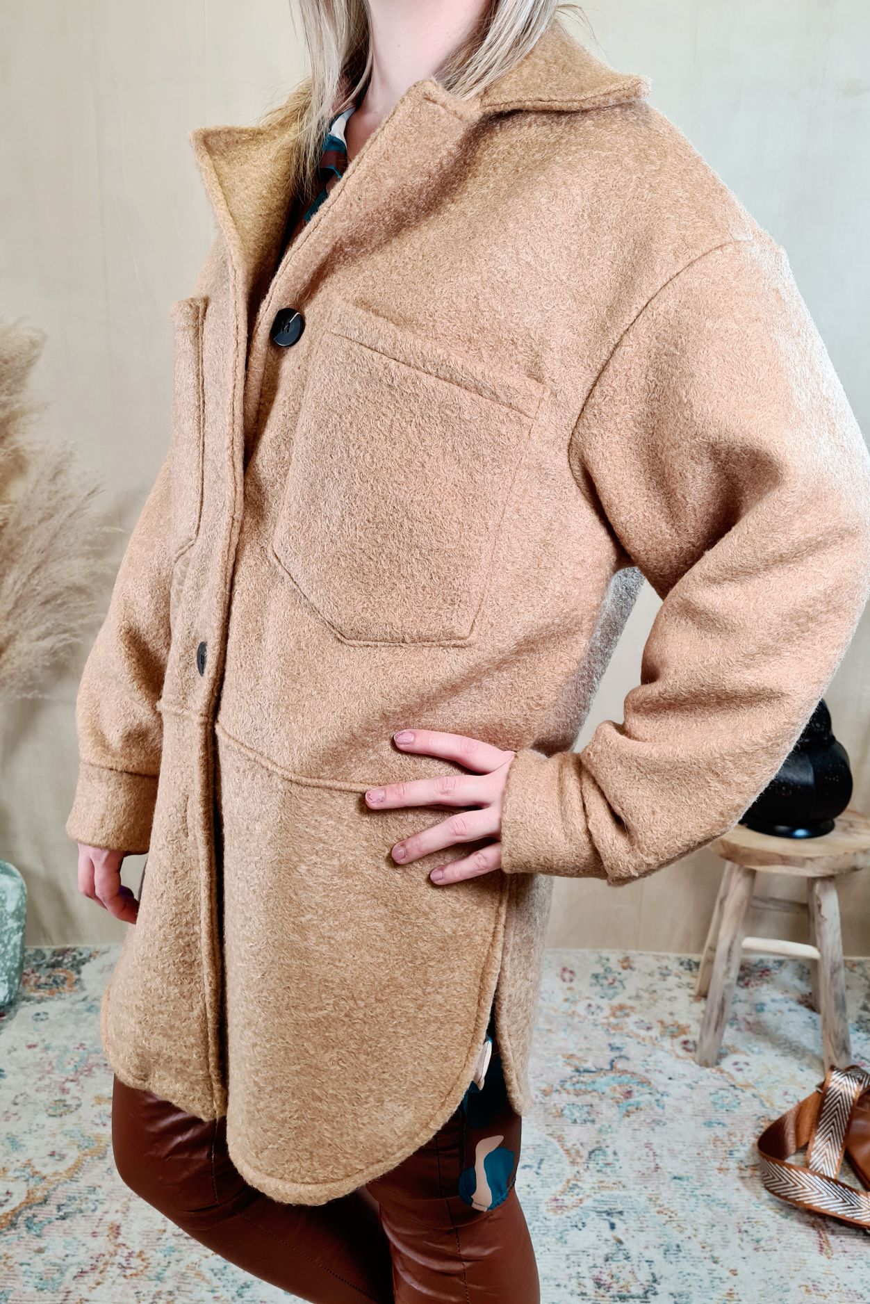 WOLL MANTEL KURZ SANDRO CAMEL 34-42 Made in Italy Winter Jacke Fleece COAT WOLL MANTEL KURZ SANDRO CAMEL 34-42 Made in Italy Winter Jacke Fleece COAT