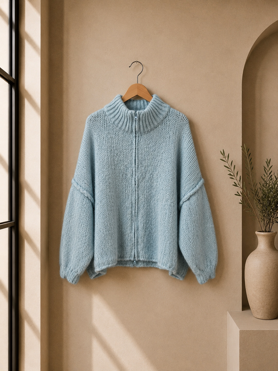 Strickjacke mit Reißverschluss I SJ0043 I Made in Italy 34-46