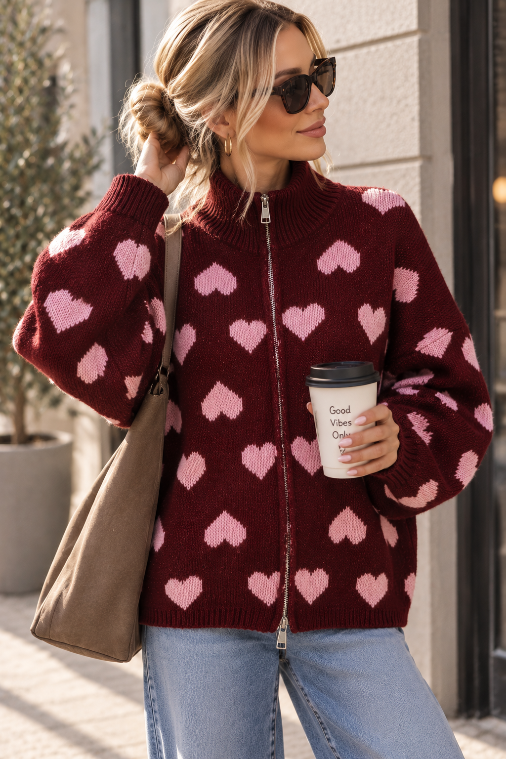 Strickjacke „Herz / Heart“ – ST0081 | Made in Italy 34-44 Strickjacke