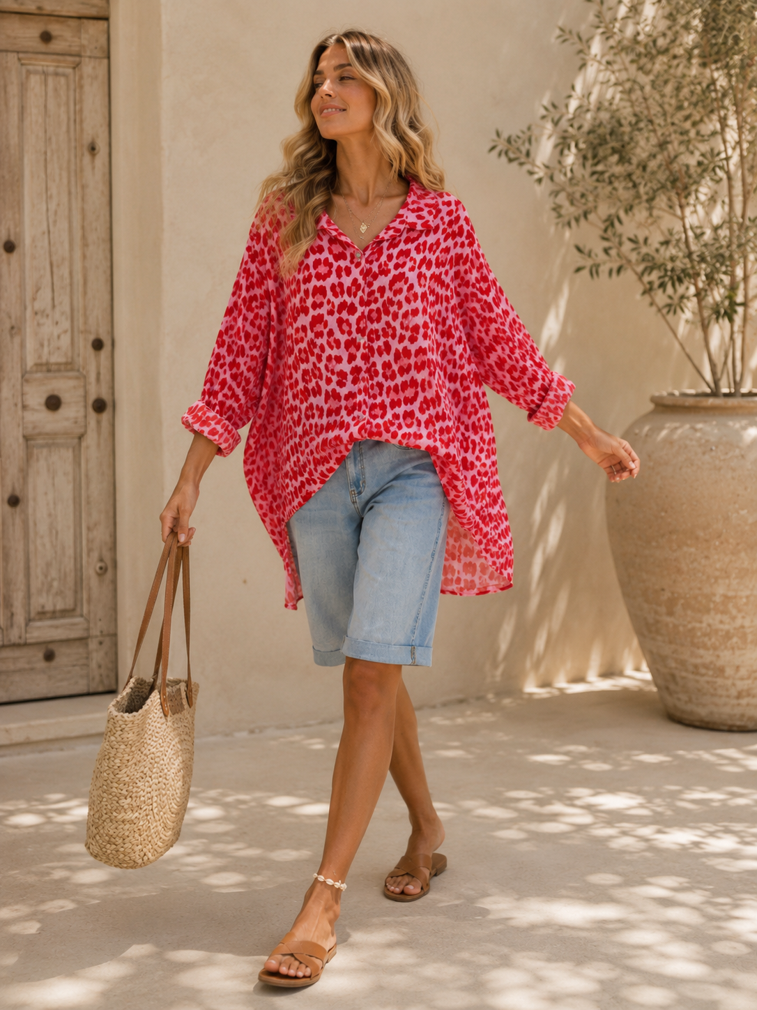 MUSSELIN BLUSE MEGAN LEO KURZ Made in Italy 34-44