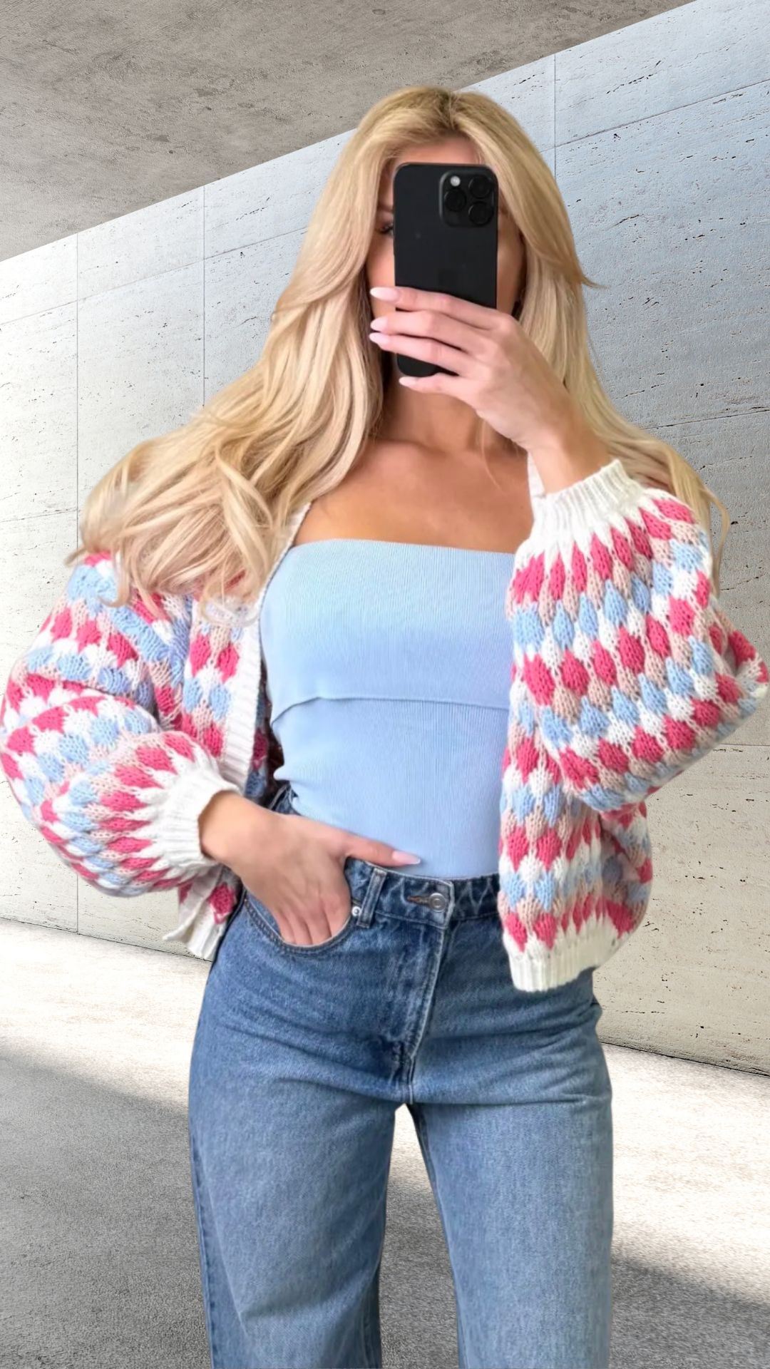 DREAMY PUFF CARDIGAN AURORA Italy Style Rainbow Colours 34-42