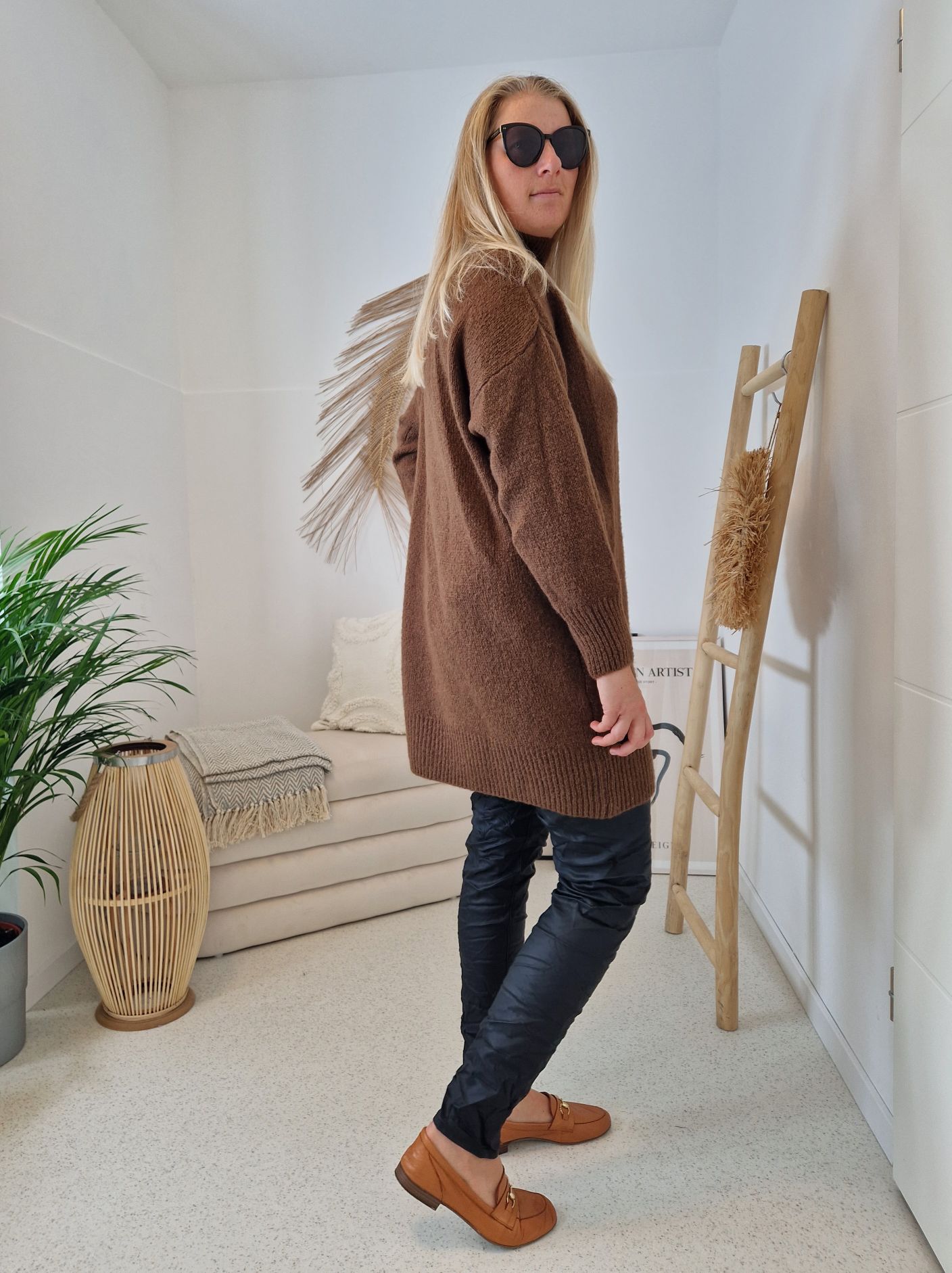 LONG KNIT SWEATER LUDOVIKA BRAUN Strick Pullover Kleid Made in Italy 34-42/44 LONG KNIT SWEATER LUDOVIKA BRAUN Strick Pullover Kleid Made in Italy 34-42/44