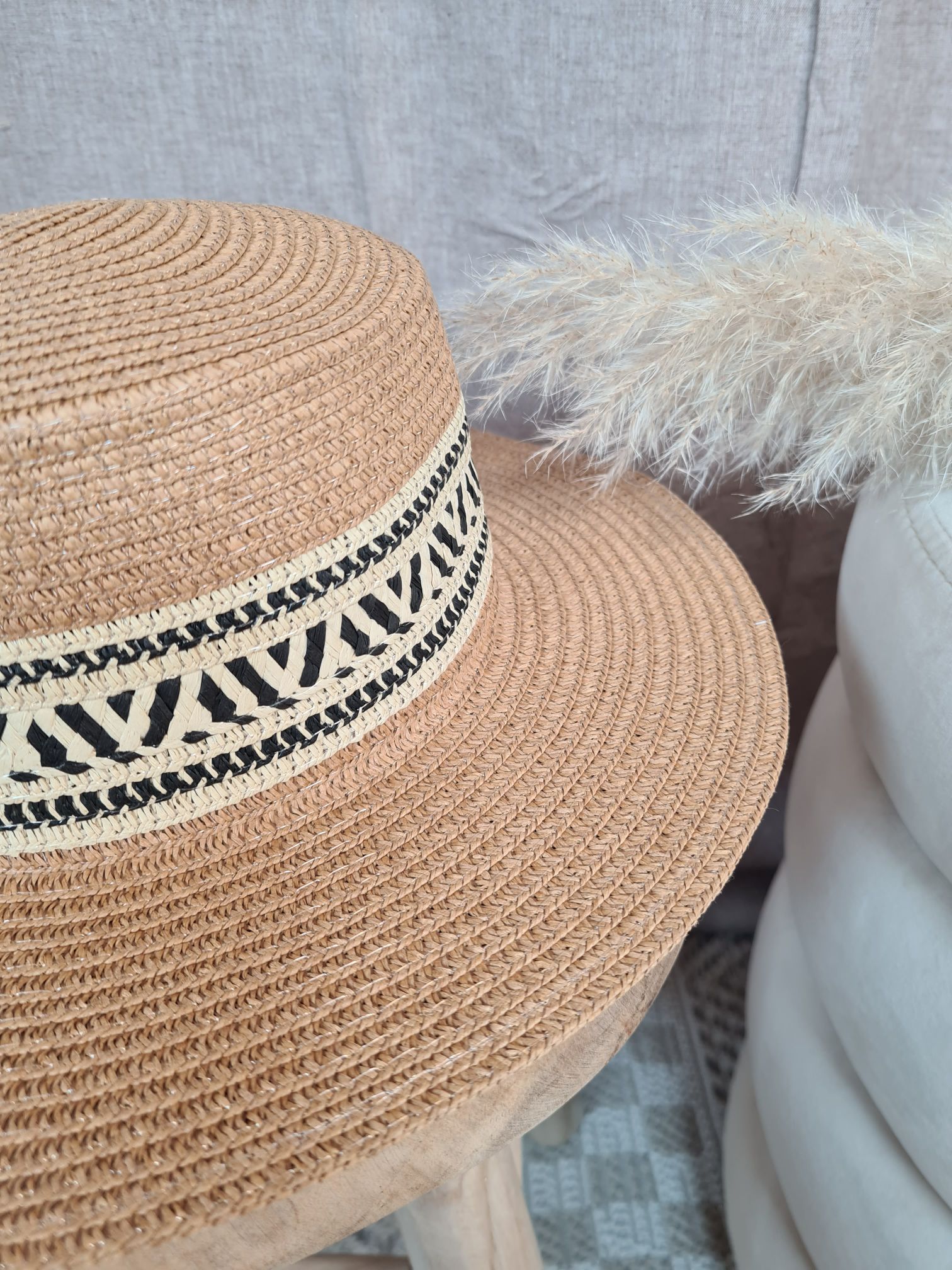 STROHHUT ENNO NATUR Italy Design geflochtener Sonnenhut Sommerhut Mütze