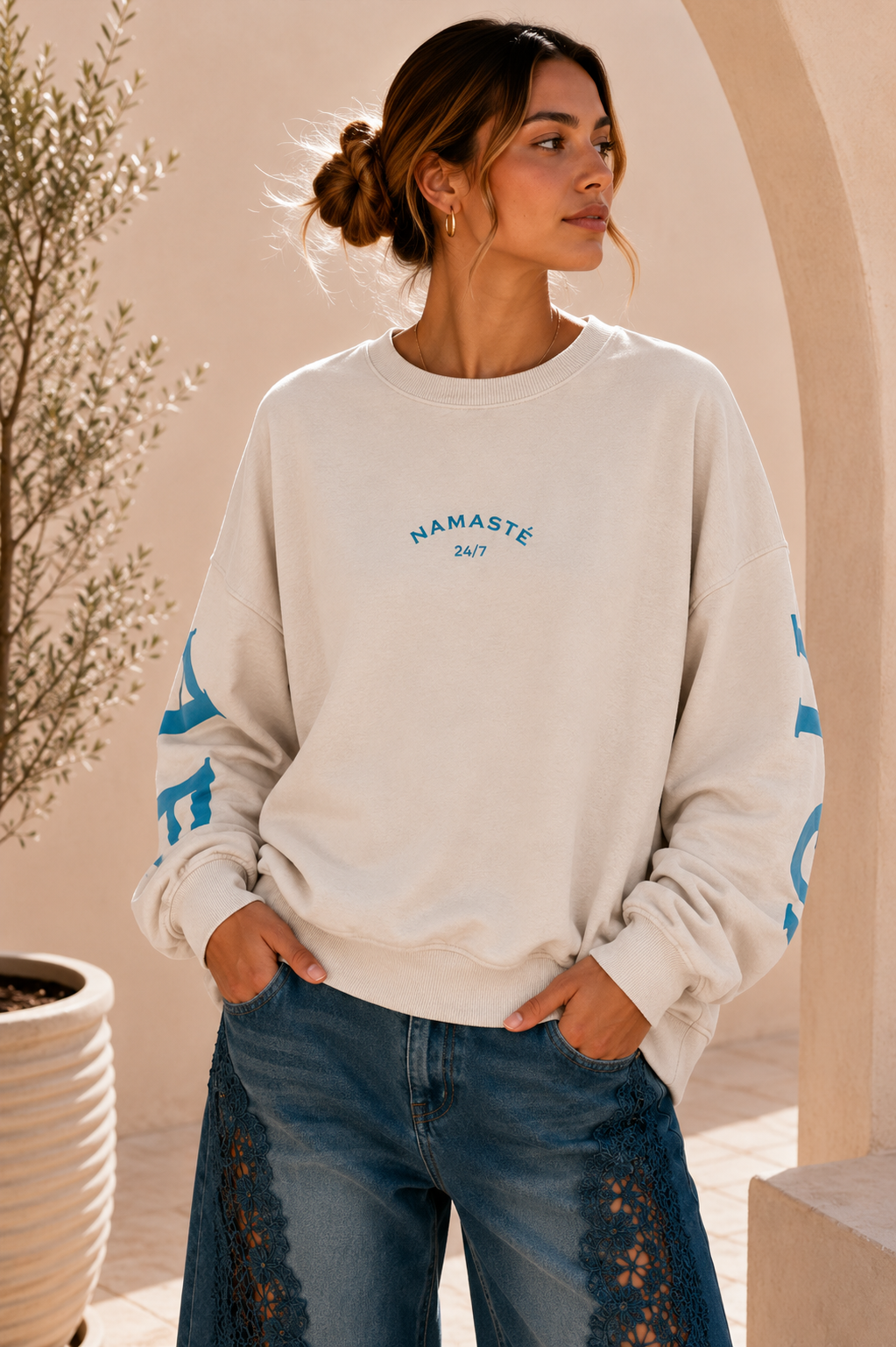 Sweatshirt „Namaste 24/7 Uni“ – Made in Italy | One Size bis ca. Gr. 42