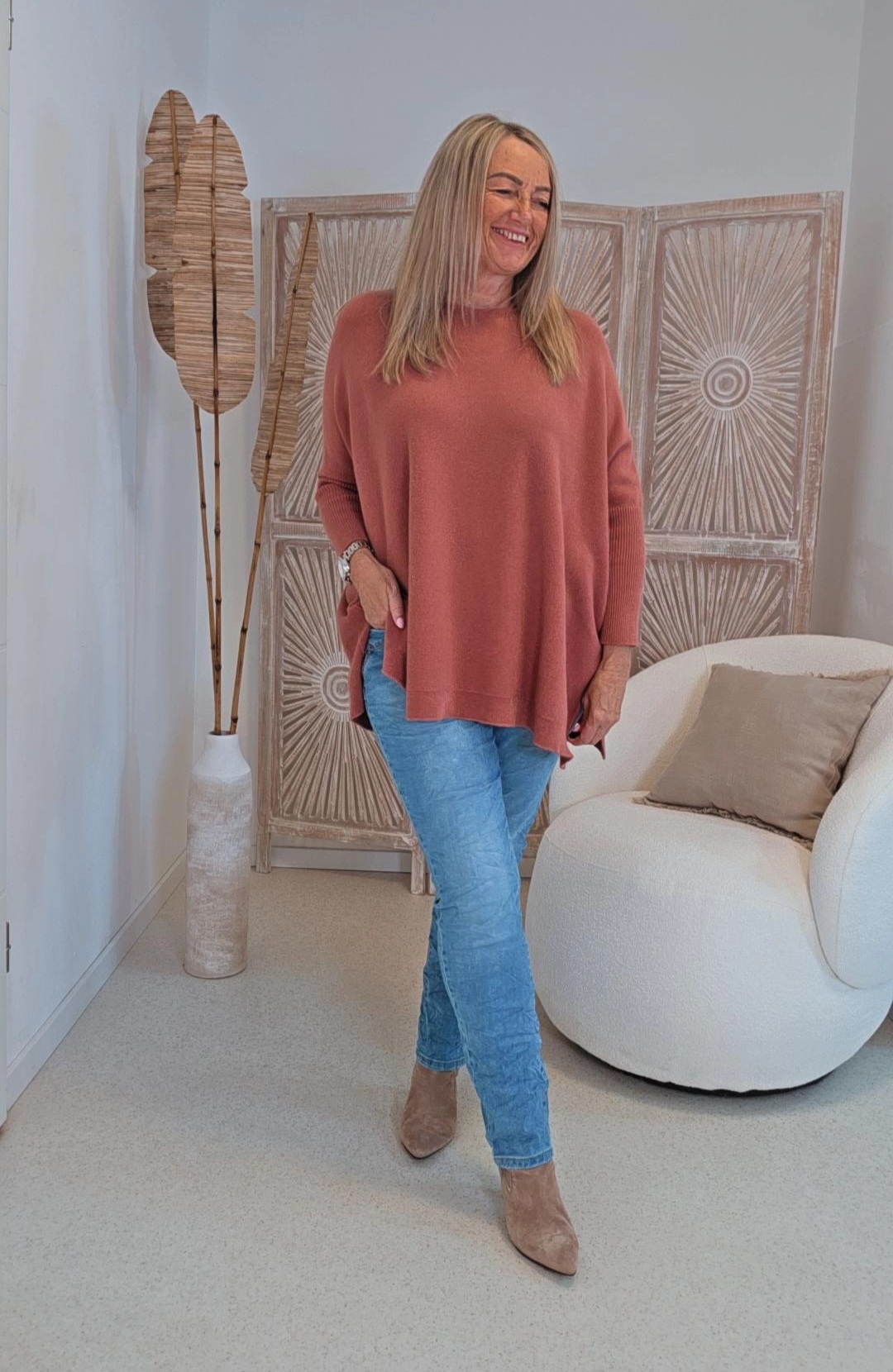 OVERSIZE KNIT SWEATER SIGRID Made in Italy 34-48/50 Strick Pullover