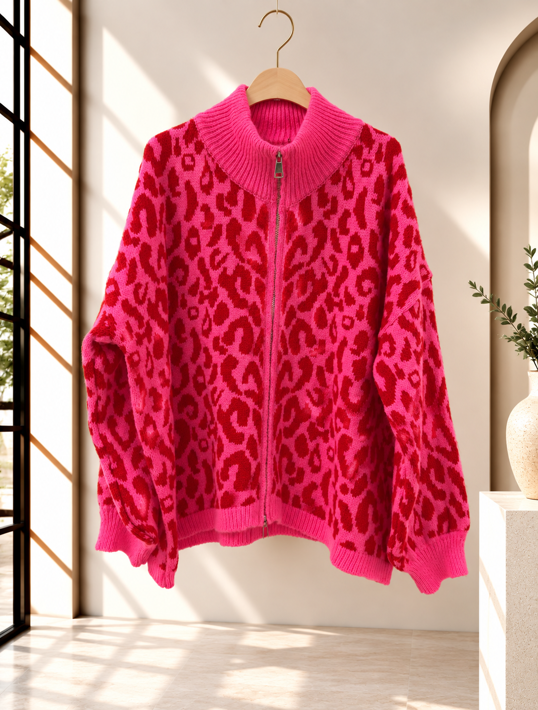 Cardigan-Leo mit Zwei-Wege-Reißverschluss I SJ0071 I Made in Italy 34-42/44 Strickjacke