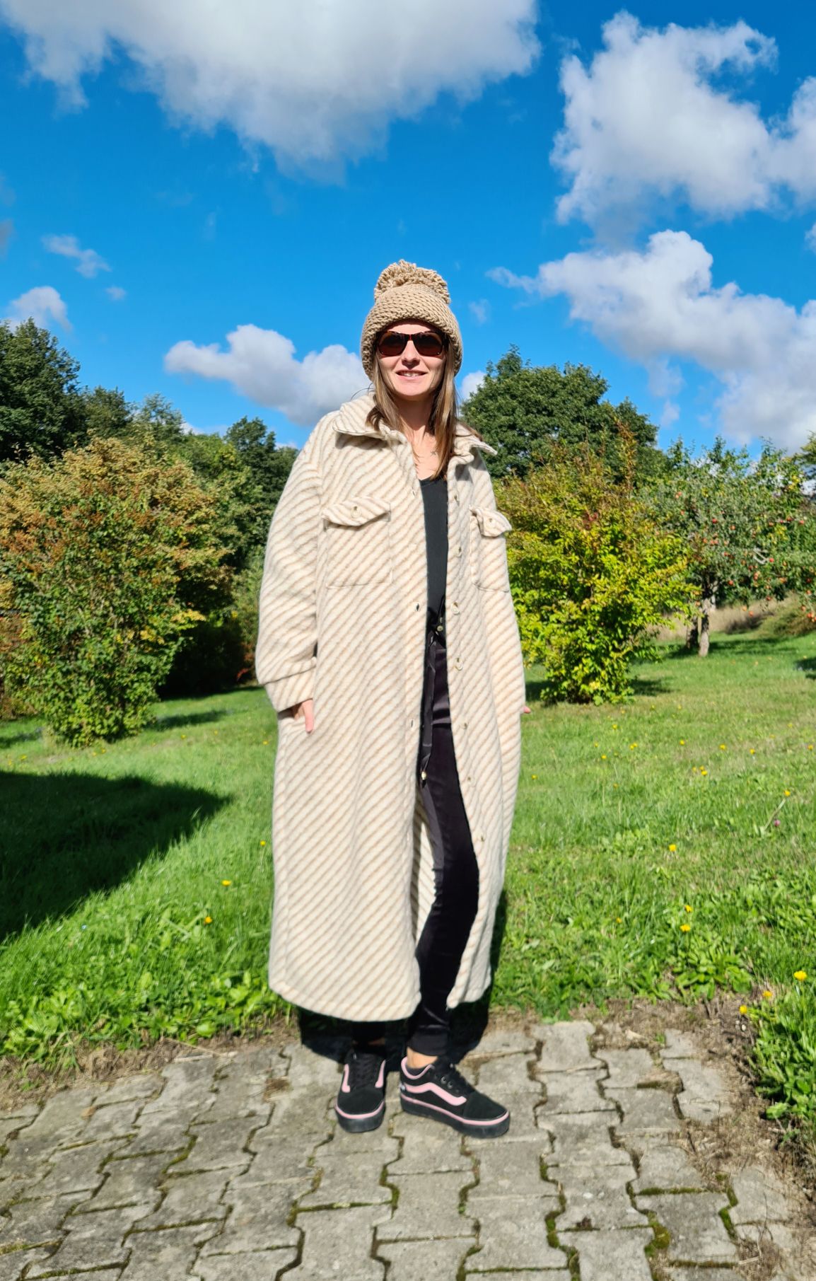 WOLL MANTEL PIA STRIPES BEIGE 36-42 Made in Italy Winter Jacke Fleece Mantel COAT WOLL MANTEL PIA STRIPES BEIGE 36-42 Made in Italy Winter Jacke Fleece Mantel COAT