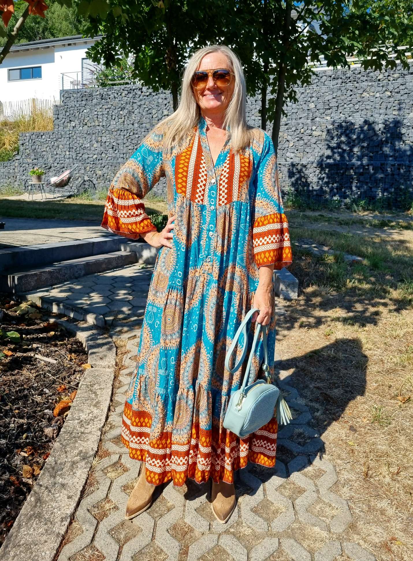 MAXI TUNIKA DRESS MICAELA TÜRKIS 34-42 Made in Italy langes Kleid Hängerchen Tunikakleid MAXI TUNIKA DRESS MICAELA TÜRKIS 34-42 Made in Italy langes Kleid Hängerchen Tunikakleid