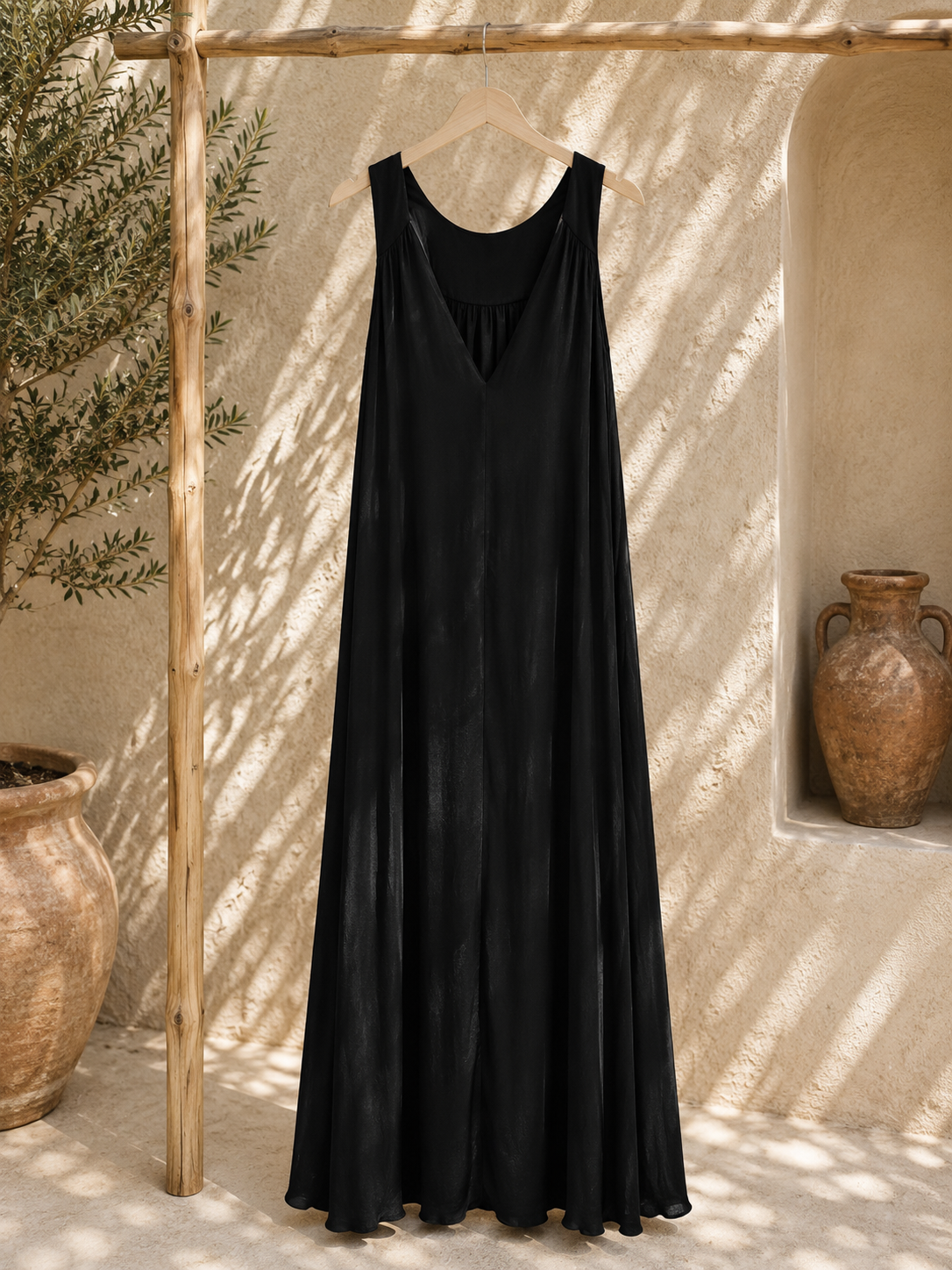 Maxikleid Jamila Uni Glänzende Eleganz Made in Itlay 34-40/42