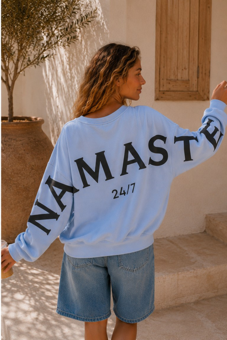 Sweatshirt „Namaste 24/7 Uni“ – Made in Italy | One Size bis ca. Gr. 42