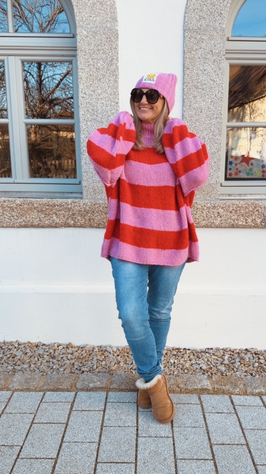 COZY KNIT SWEATER DOVER Blockstreifen Strick-Pullover Made in ITALY 34 - 46