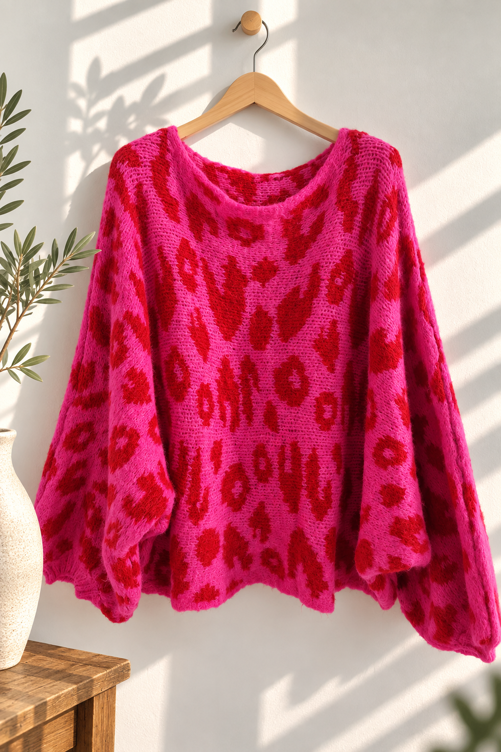 Strickpullover Leo-Look – Fledermaus-Style | Made in Italy | One Size bis ca. Gr. 44 | SP0086 Strick Pullover