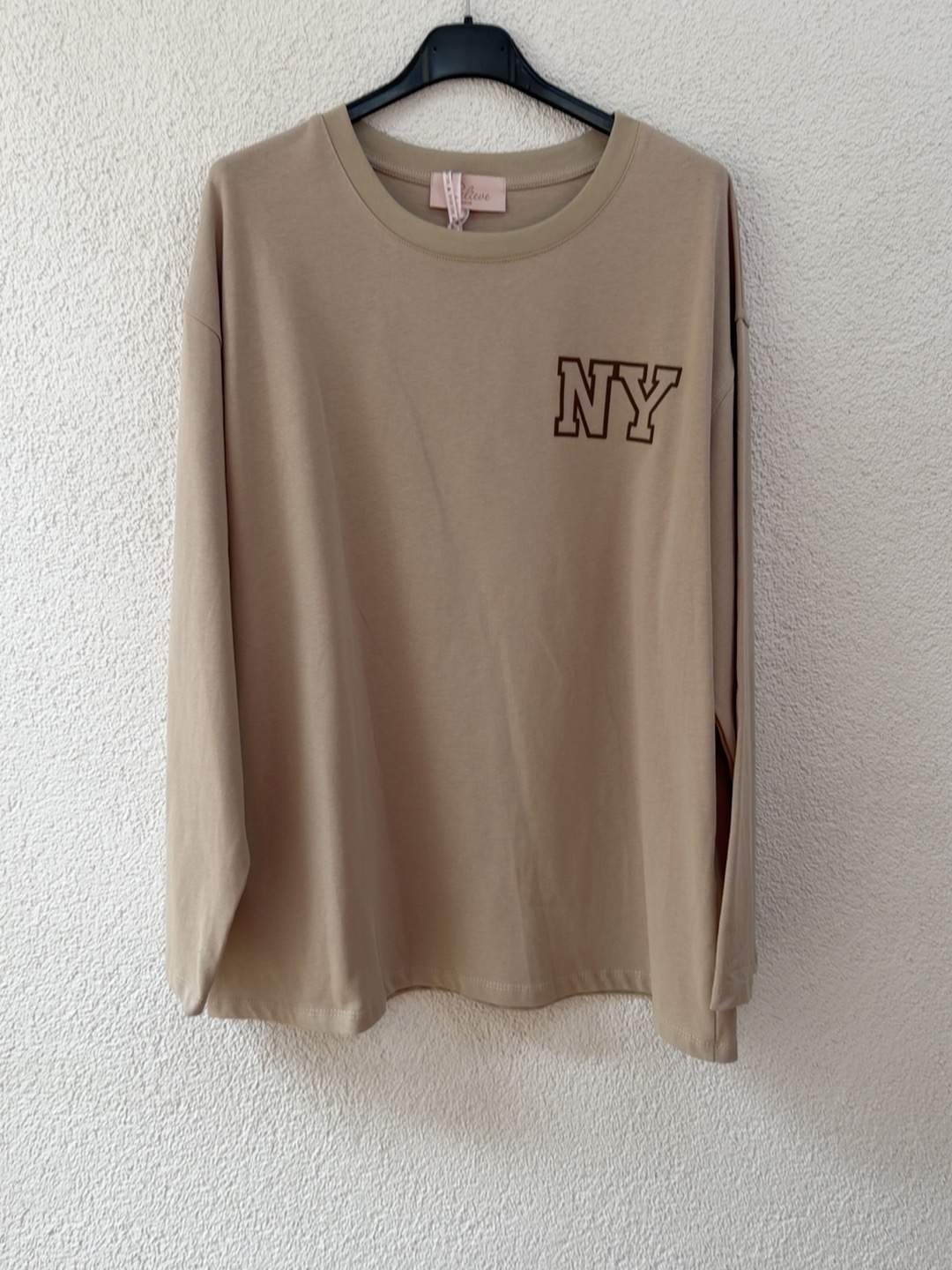 Longsleeve mit New York Statement-Print LS0063 I Made in Italy 34-42/44