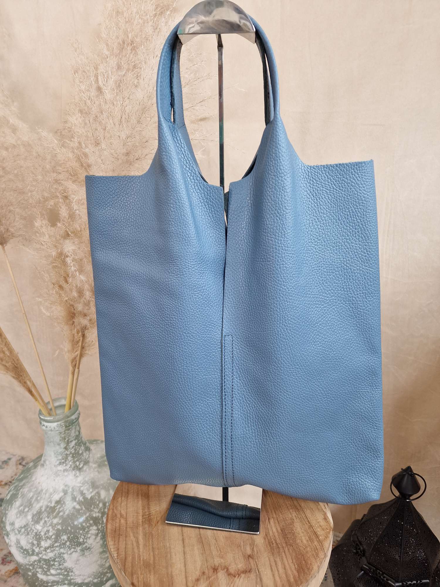 LEDER SHOPPER ADAM JEANSBLAU Made in Italy Echtleder Tasche Schultertasche versch. Farben LEDER SHOPPER ADAM JEANSBLAU Made in Italy Echtleder Tasche Schultertasche versch. Farben