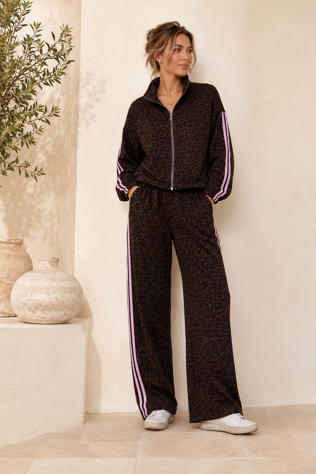 Set Ayla Leo Sweatshirt und Sweathose Made in Italy 34-44 Jogginganzug
