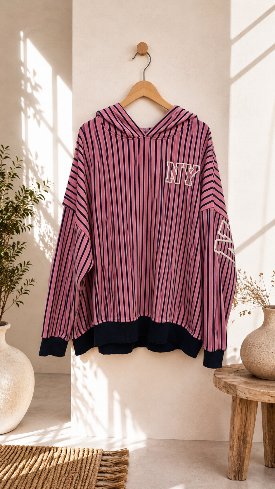 Hoodie Evania – New York Vibes im Streifen-Look Made in Italy 34-42/44