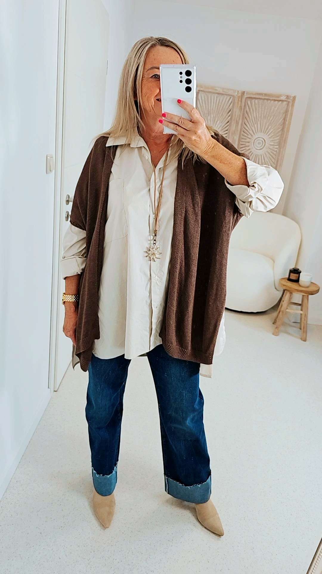 EDLE STRICKJACKE TINI BRAUN Made in Italy 34 - 42 Ärmellos Cardigan TENSIONE IN EDLE STRICKJACKE TINI BRAUN Made in Italy 34 - 42 Ärmellos Cardigan TENSIONE IN