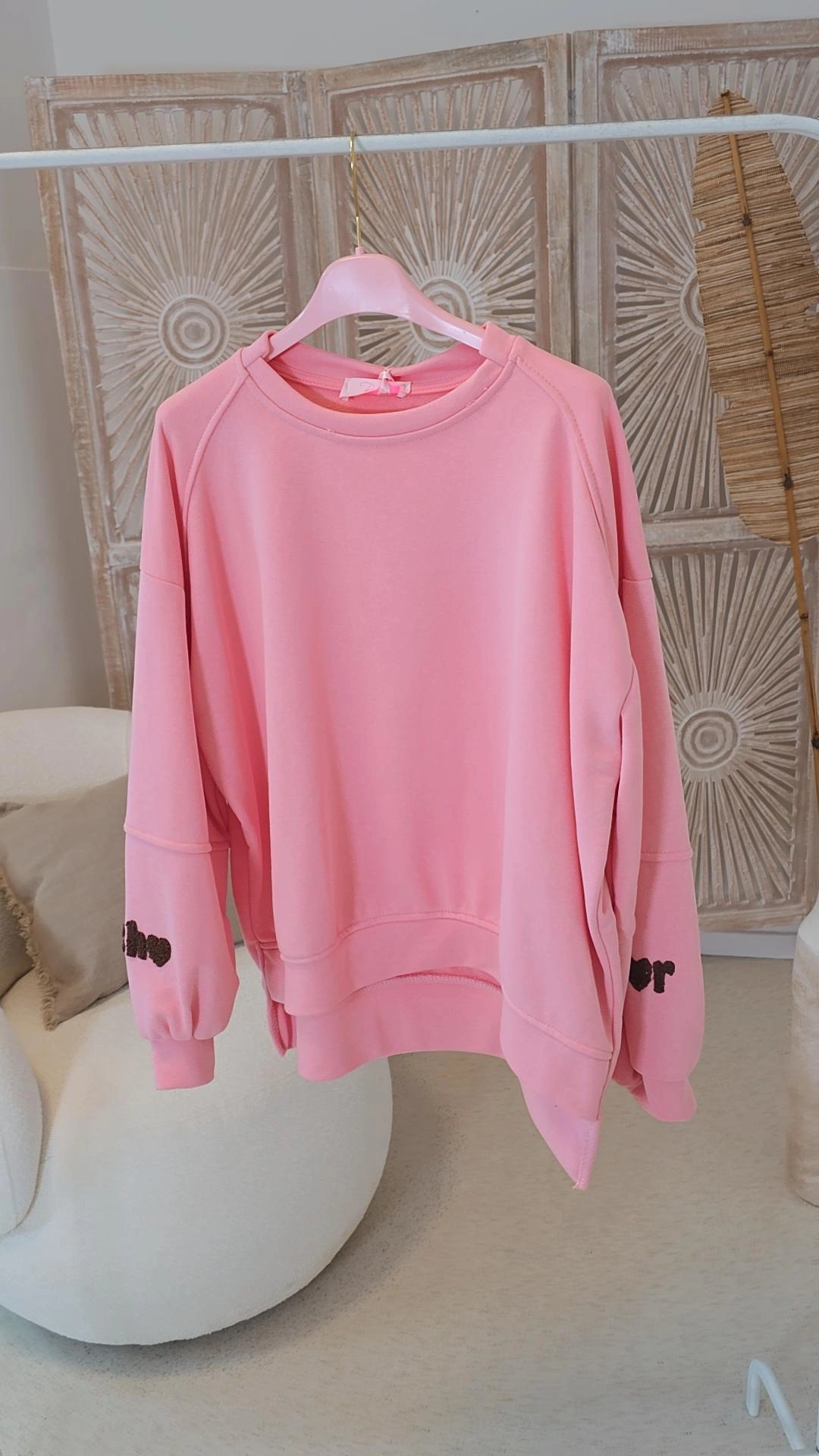 OVERSIZE SWEATER AMORGOS MUCH AMOR Made in Italy 34-42 Sweater Sweatshirt