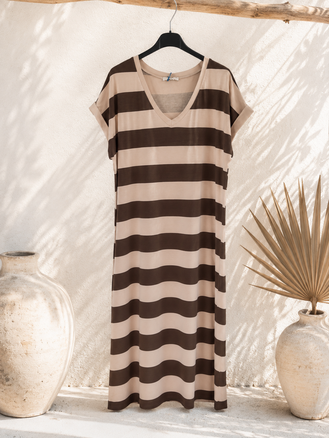 🌸 Shirtkleid „Candy Breeze Stripes – Blockstreifen Made in Italy 34-42