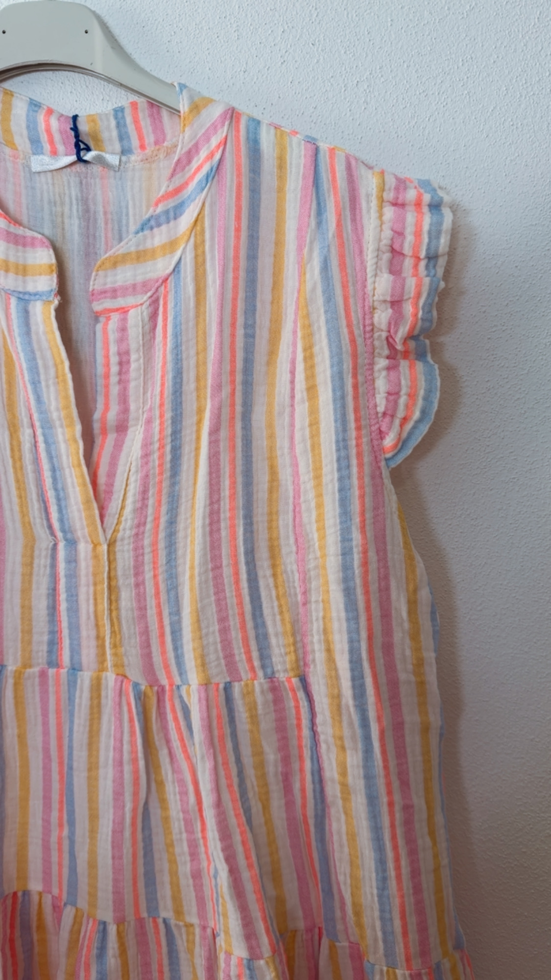 Musselin Tami Stripes kurz Rüschen 34 - 42