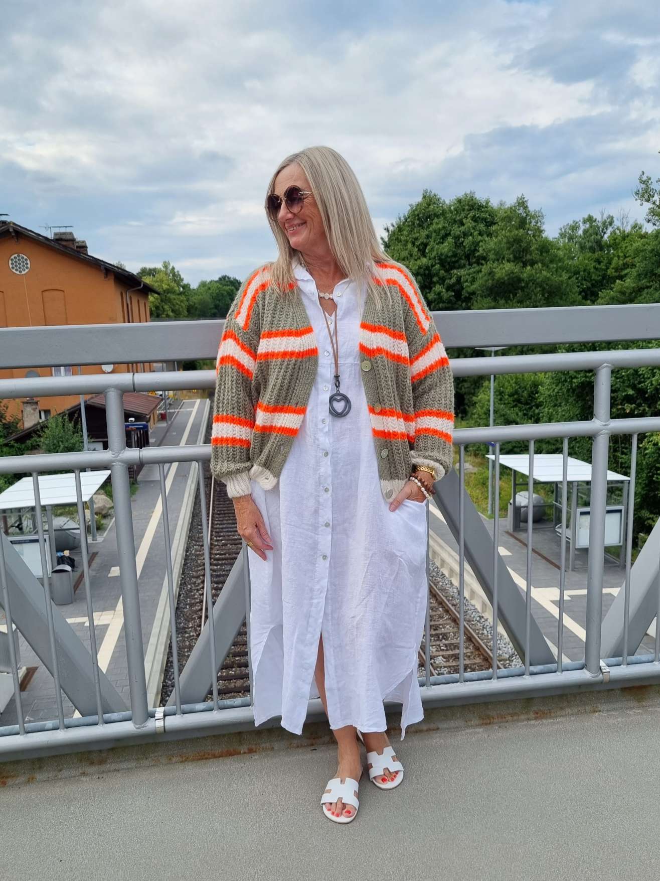 LINEN DESS WILMA WEISS 34-42 Made in Italy Leinen Kleid Long Bluse Mantel LINEN DESS WILMA WEISS 34-42 Made in Italy Leinen Kleid Long Bluse Mantel
