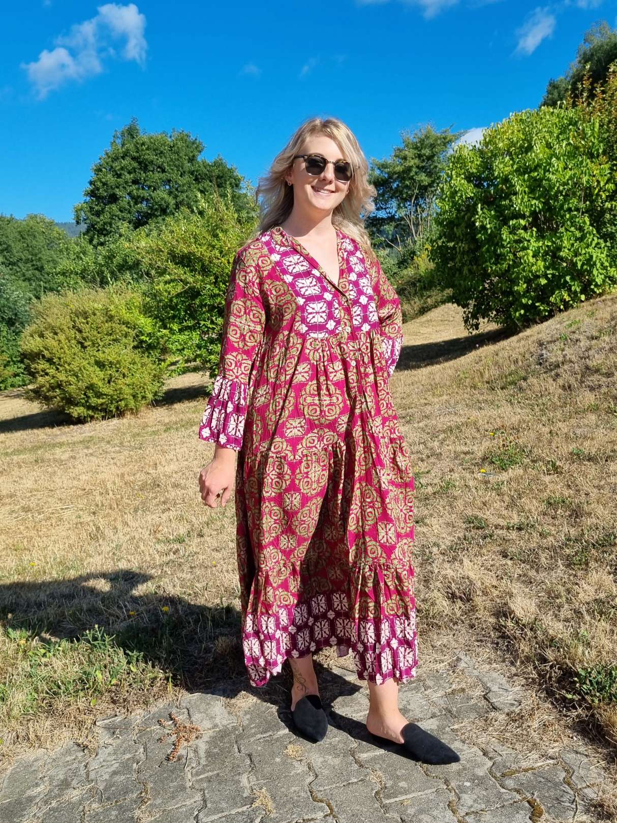 MAXI TUNIKA DRESS ISABELL BURGUNDER 34-40/42 Made in Italy langes Kleid Hängerchen Tunikakleid MAXI TUNIKA DRESS ISABELL BURGUNDER 34-40/42 Made in Italy langes Kleid Hängerchen Tunikakleid