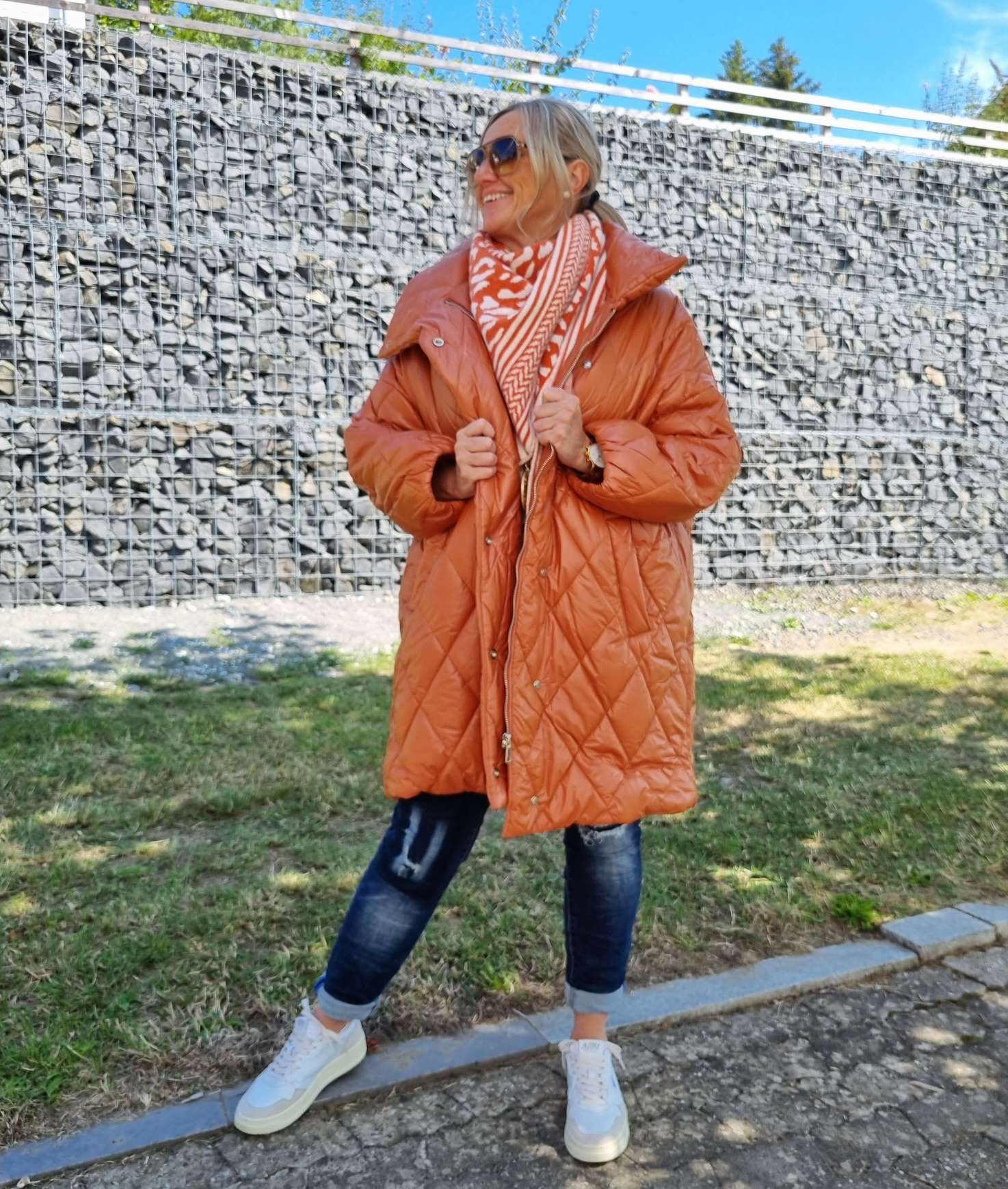 COAT NICOLETTA ROST Oversize Steppjacke lange Jacke Mantel Italy Style M/L COAT NICOLETTA ROST Oversize Steppjacke lange Jacke Mantel Italy Style M/L