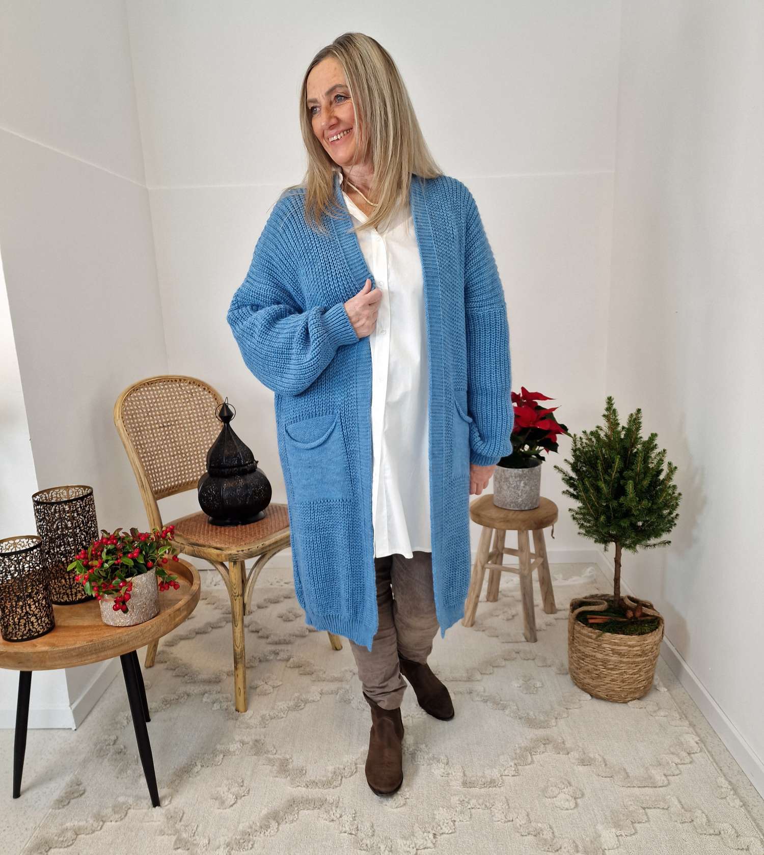 BASIC BLUSE FERNANDA LONG WEISS 34-42 Made in Italy Oversize Shirt Hemd LANG Blusenkleid BASIC BLUSE FERNANDA LONG WEISS 34-42 Made in Italy Oversize Shirt Hemd LANG Blusenkleid